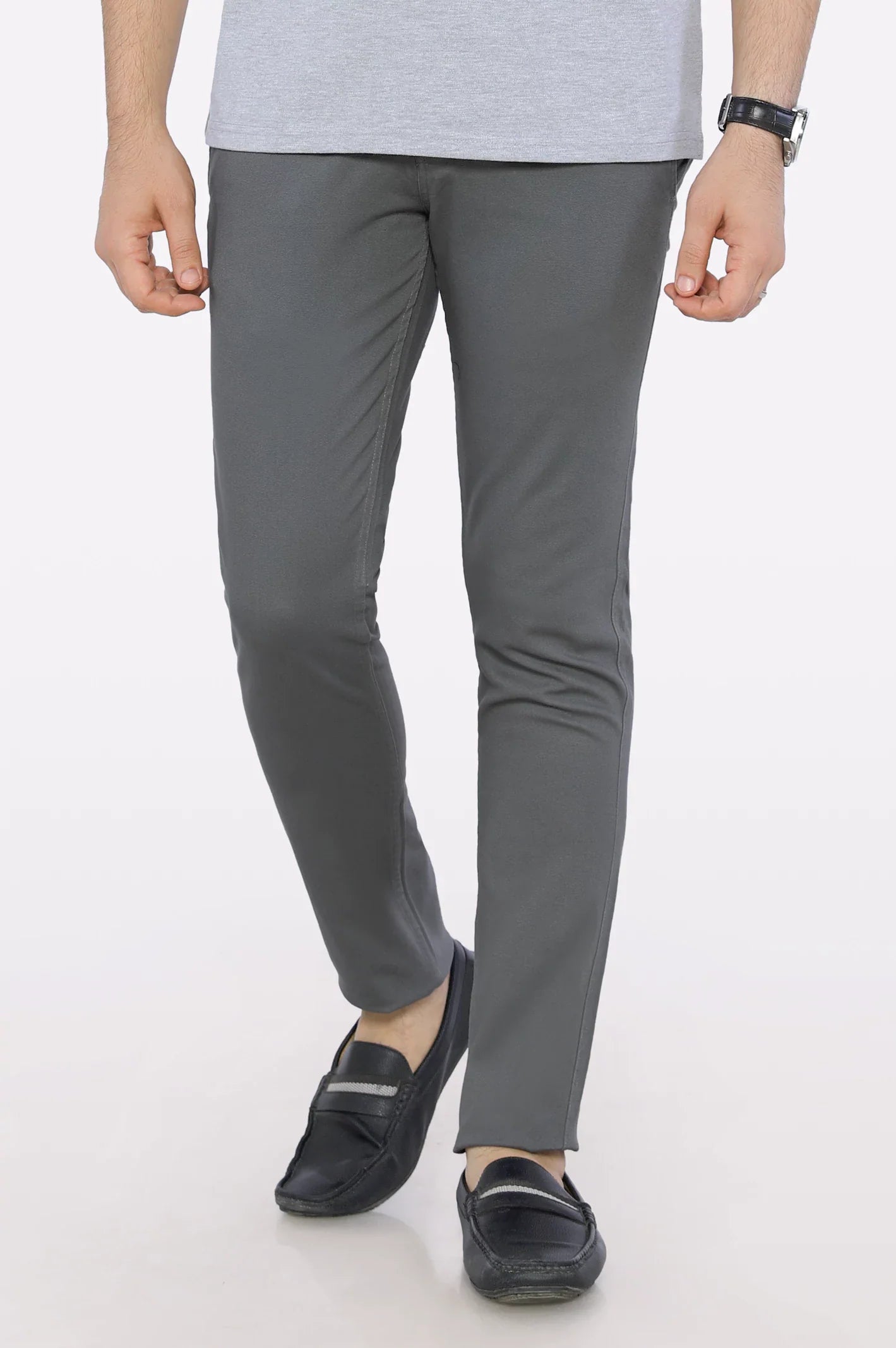 Grey Smart Fit Cotton Chino