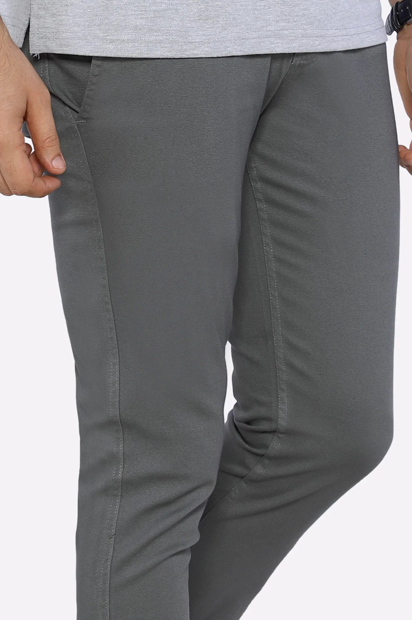 Grey Smart Fit Cotton Chino