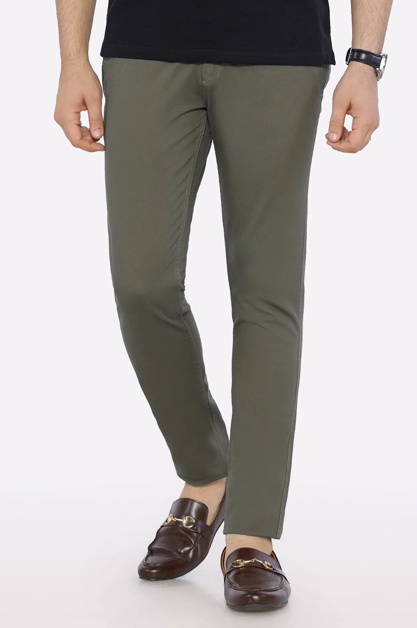 Olive Smart Fit Cotton Chino