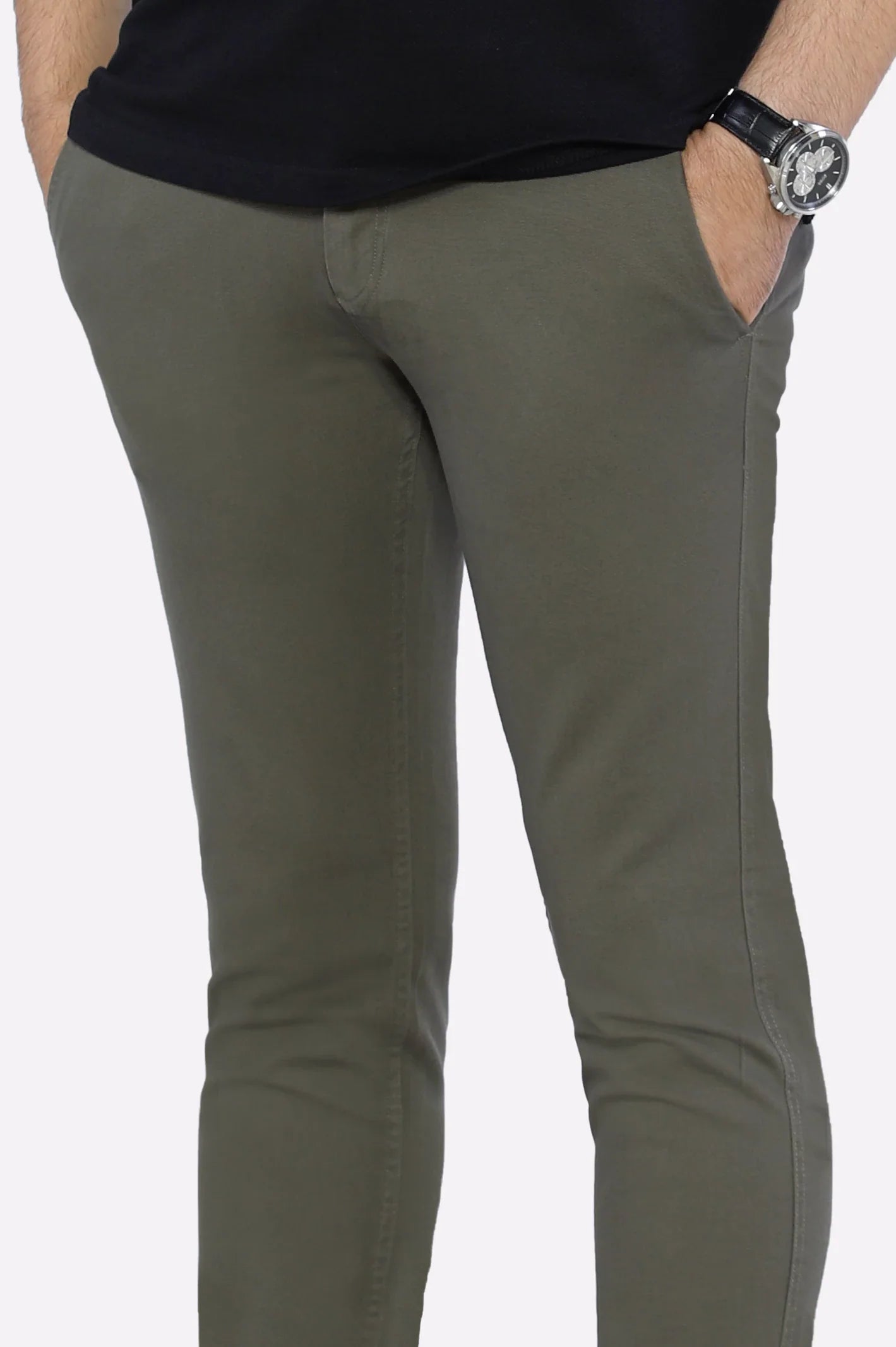 Olive Smart Fit Cotton Chino