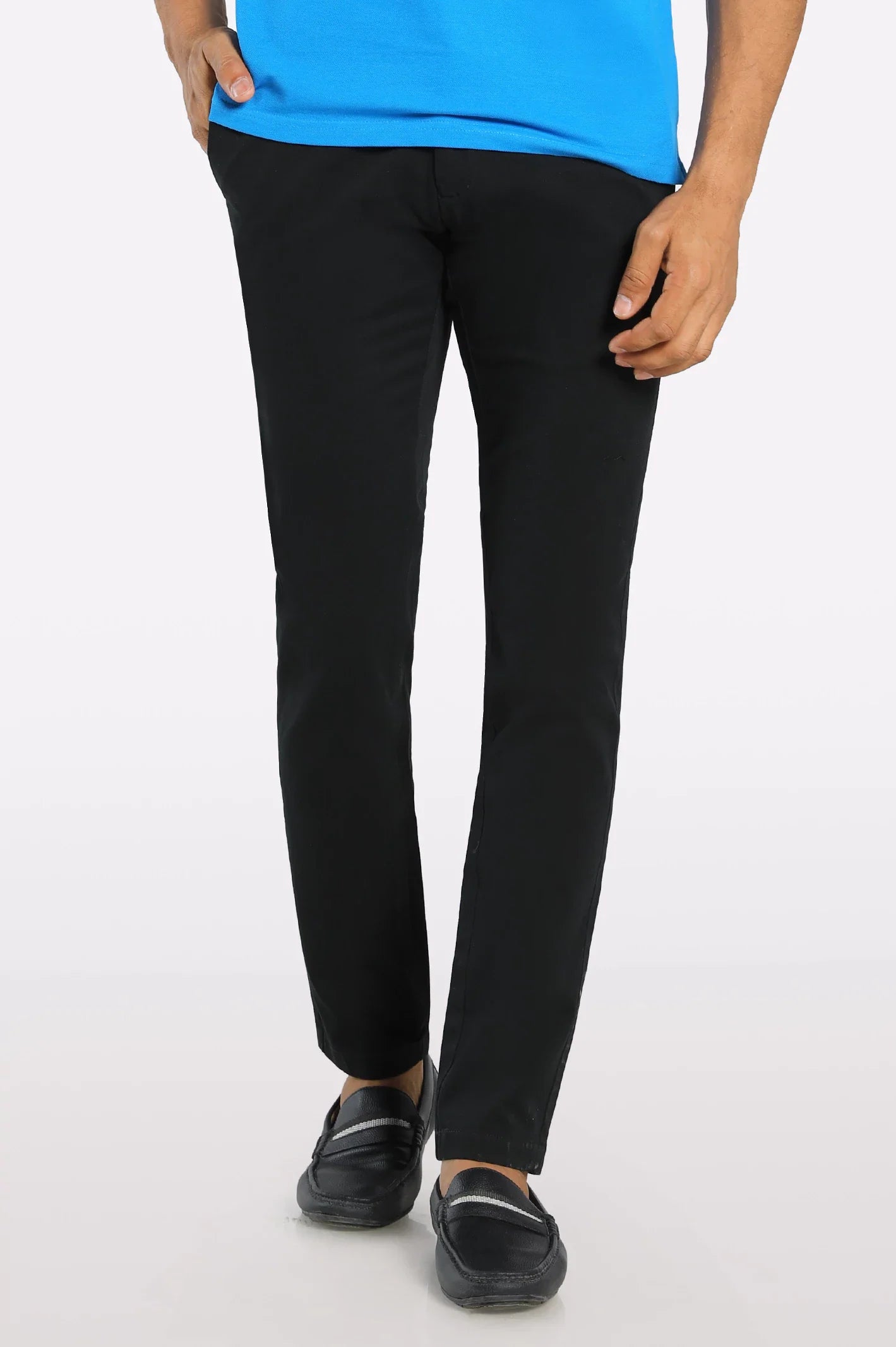 Black Smart Fit Cotton Chino