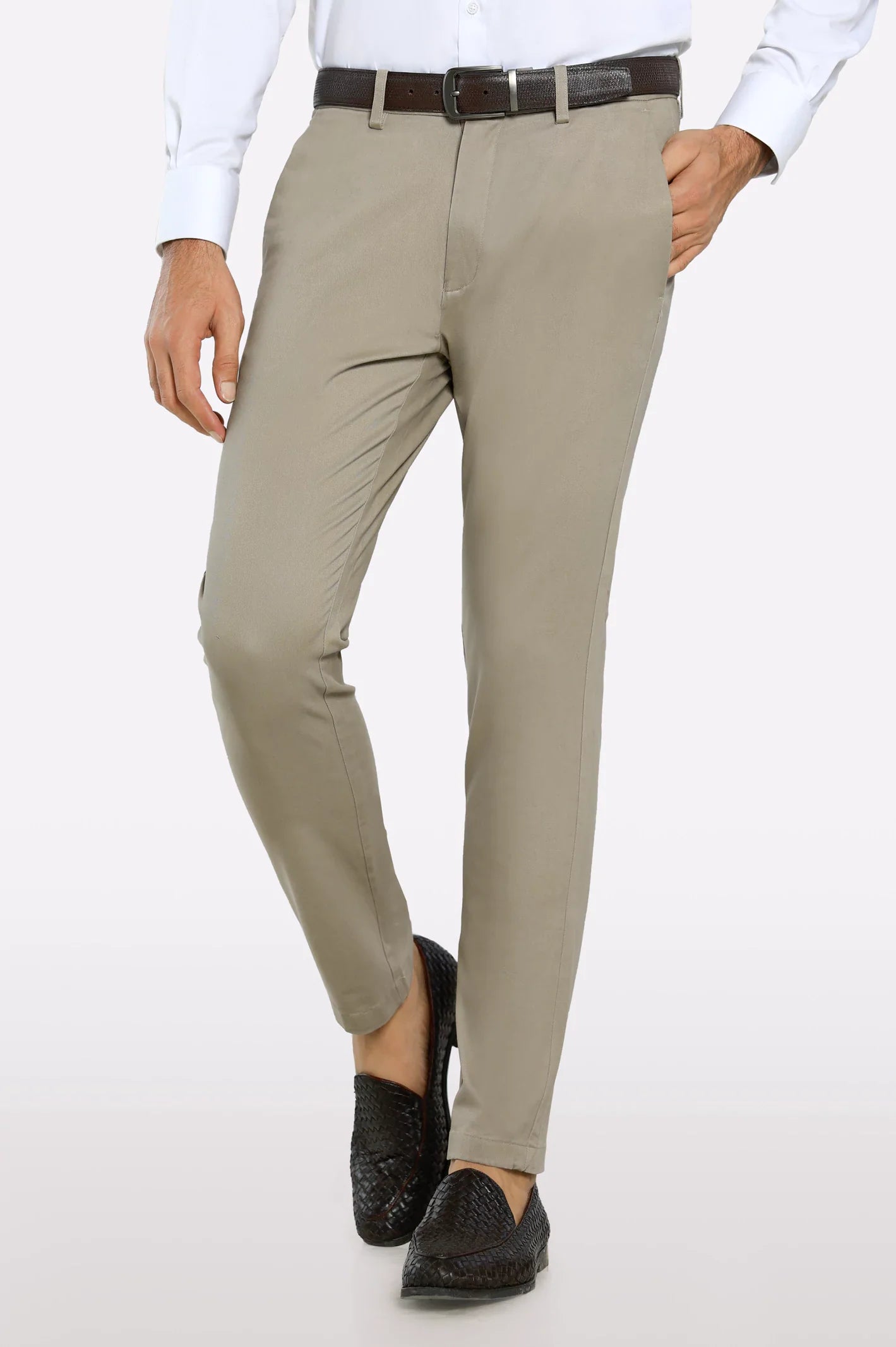 Khaki Smart Fit Cotton Chino