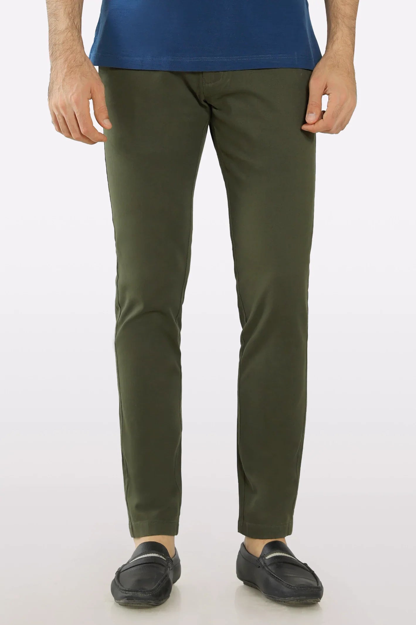Olive Smart Fit Cotton Chino