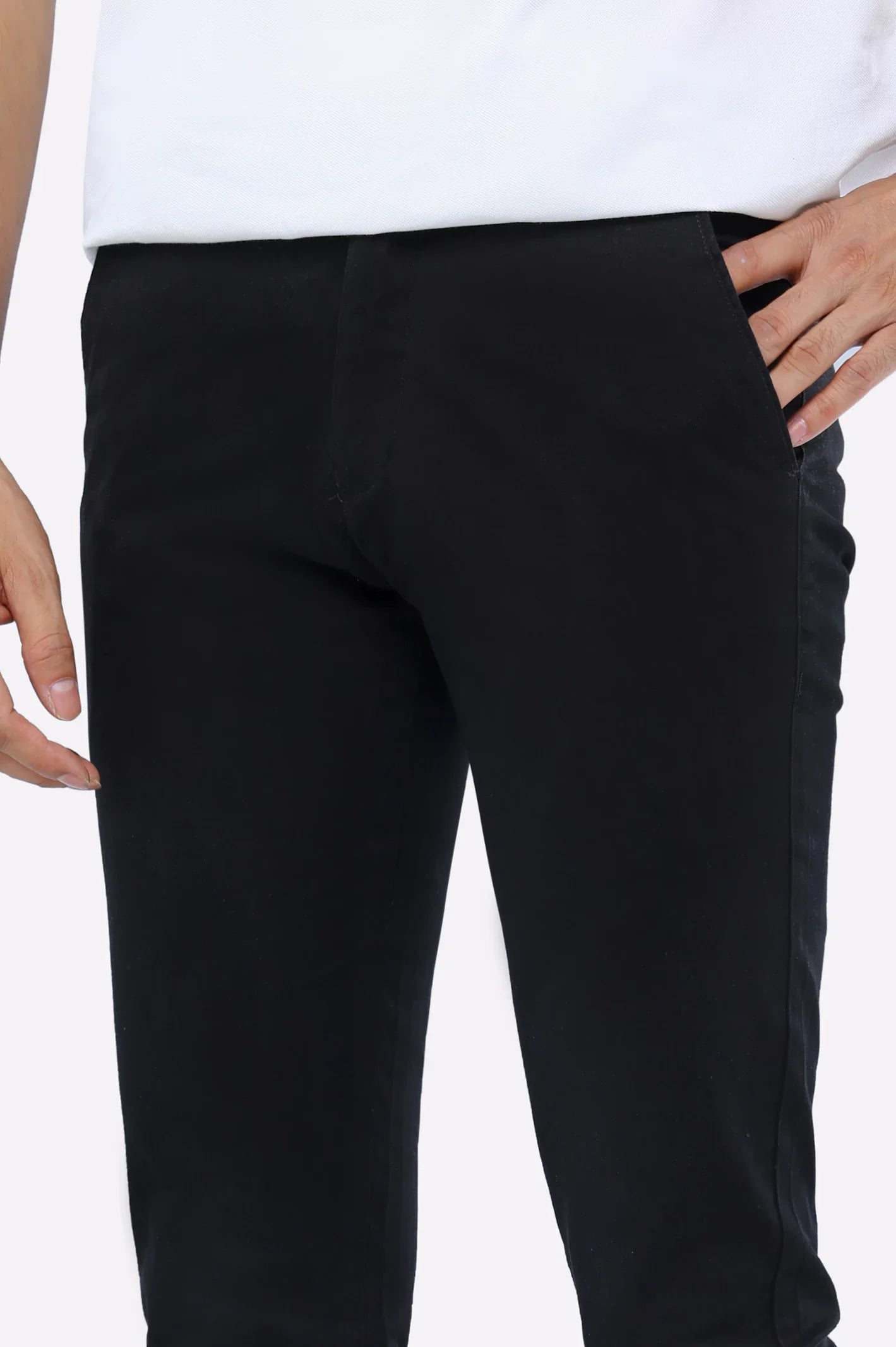 Black Smart Fit Cotton Chino