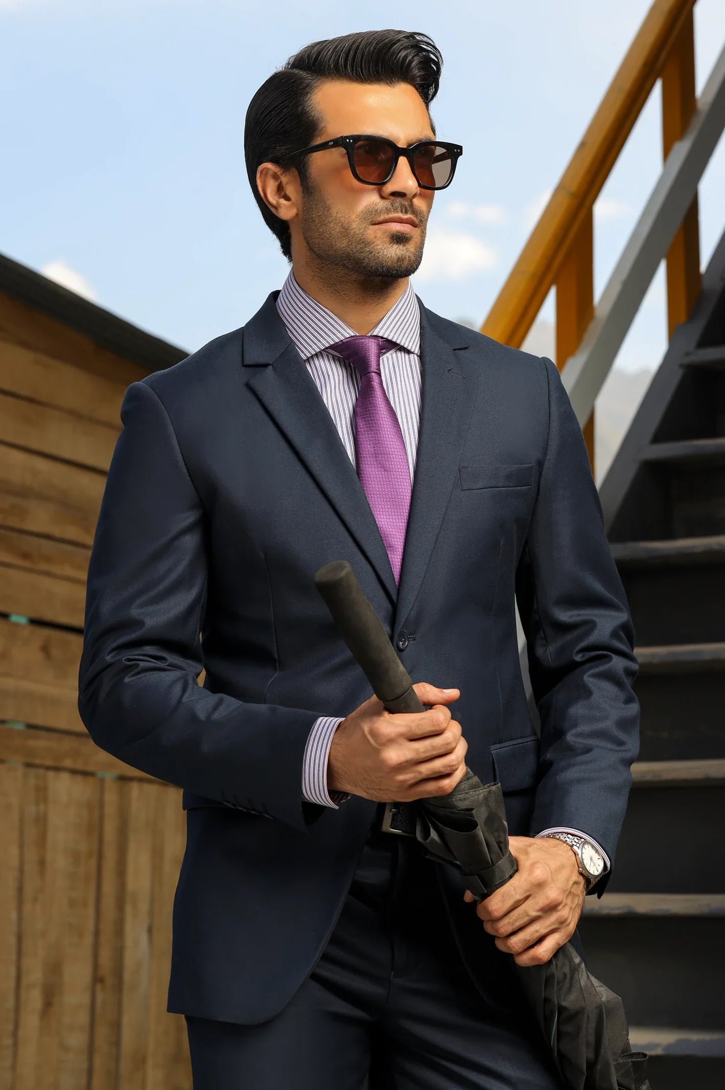 Diner's Navy Blue Men's 2 Pc Suit