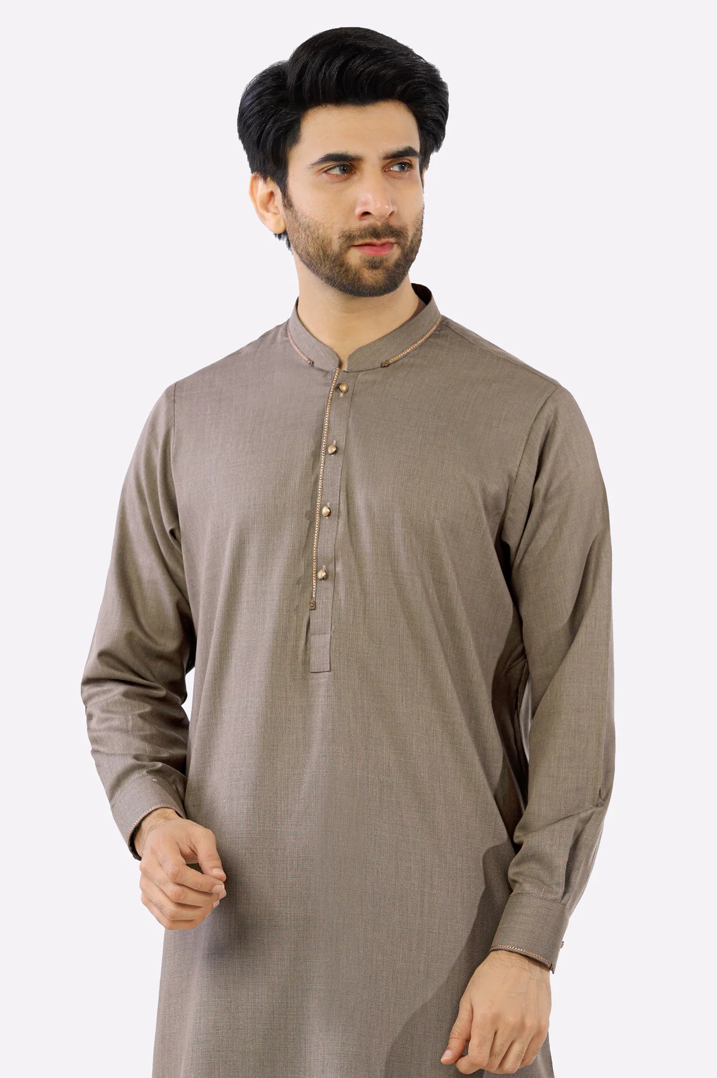 Dark Brown Wash & Wear Shalwar Kameez