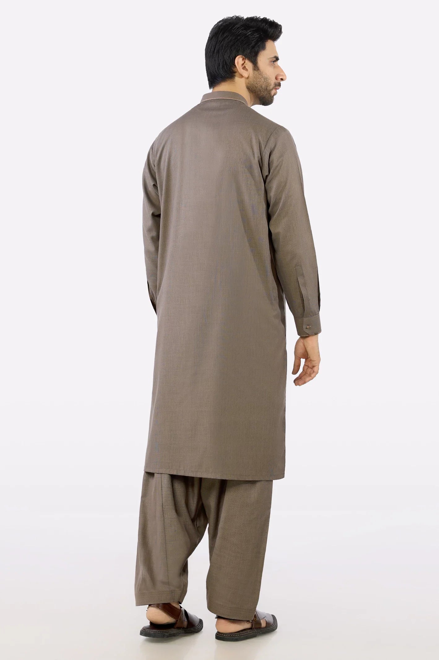 Dark Brown Wash & Wear Shalwar Kameez