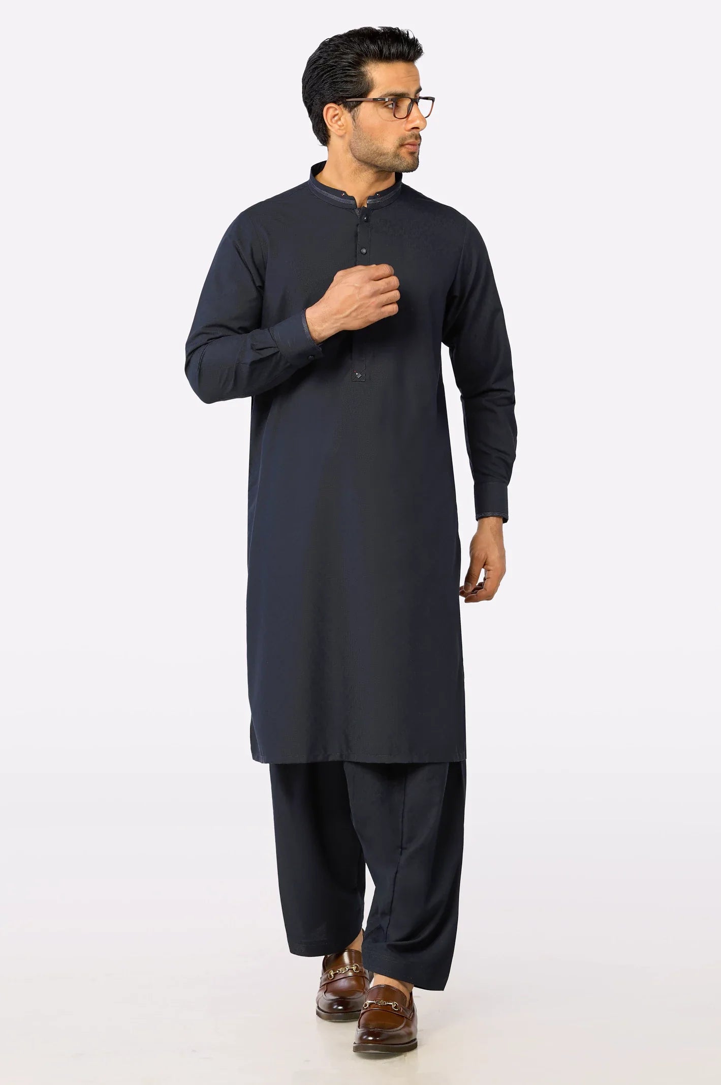 Navy Blue Wash & Wear Shalwar Kameez