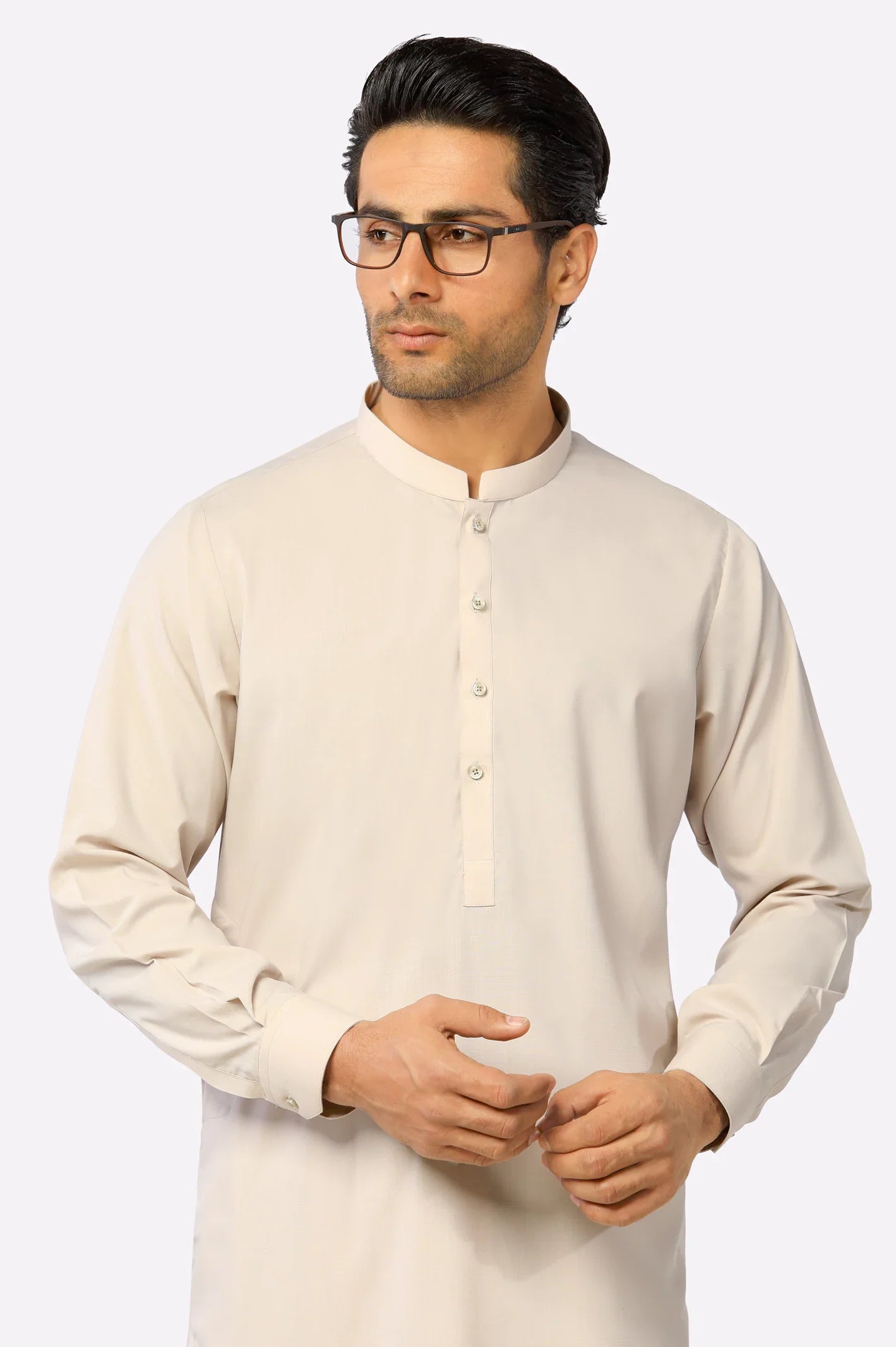 Light Fawn Wash & Wear Shalwar Kameez