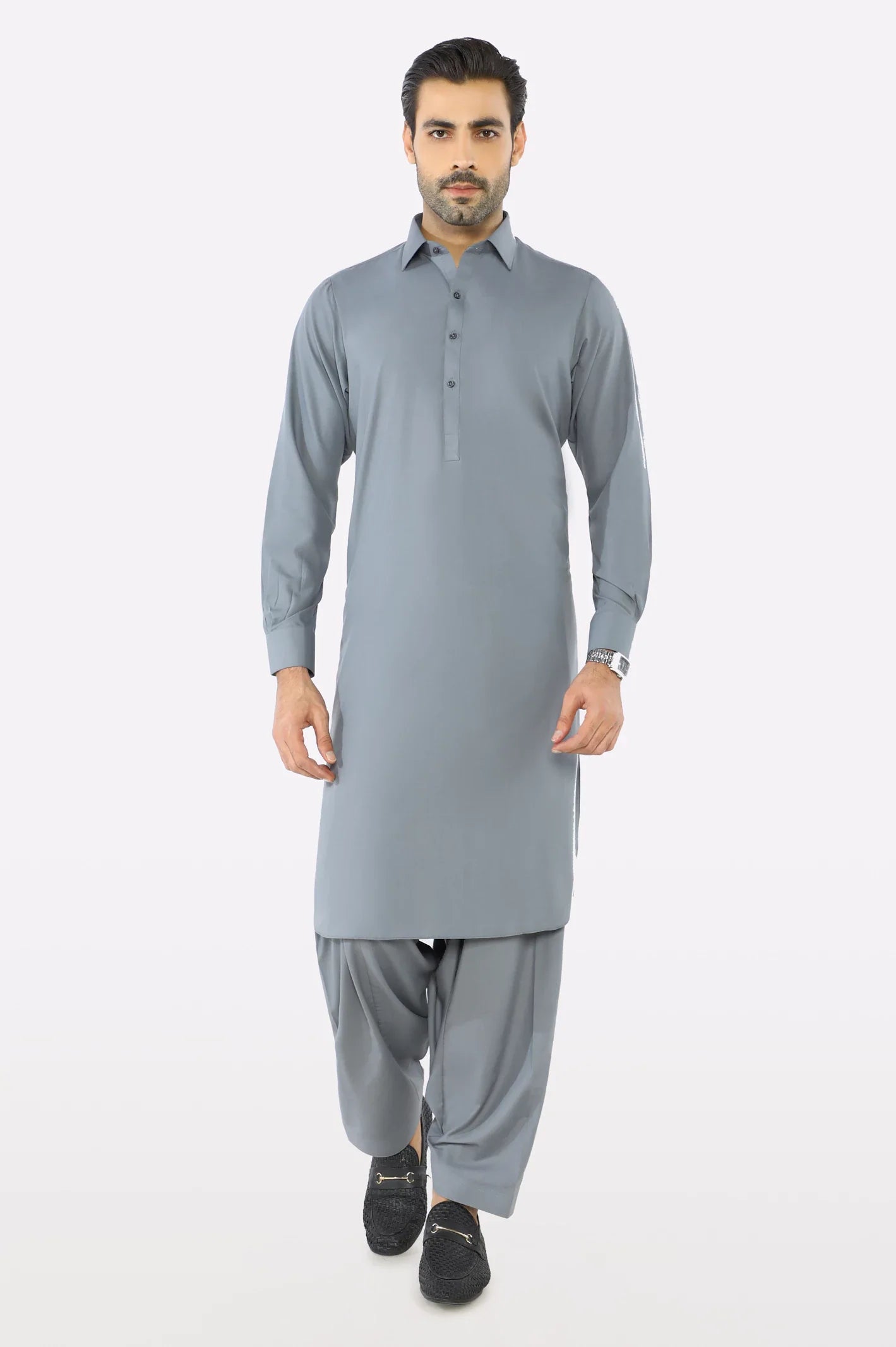 Grey Wash & Wear Shalwar Kameez