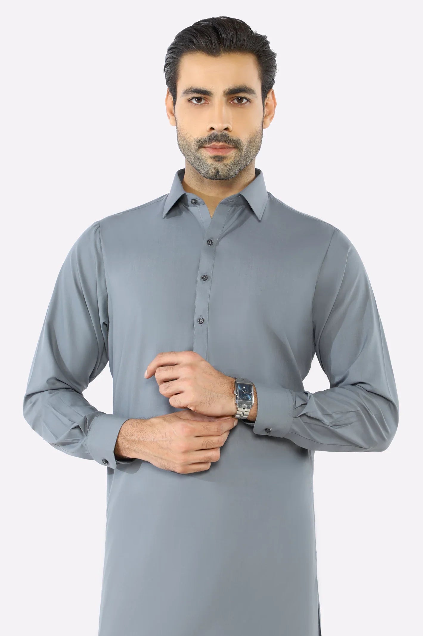 Grey Wash & Wear Shalwar Kameez