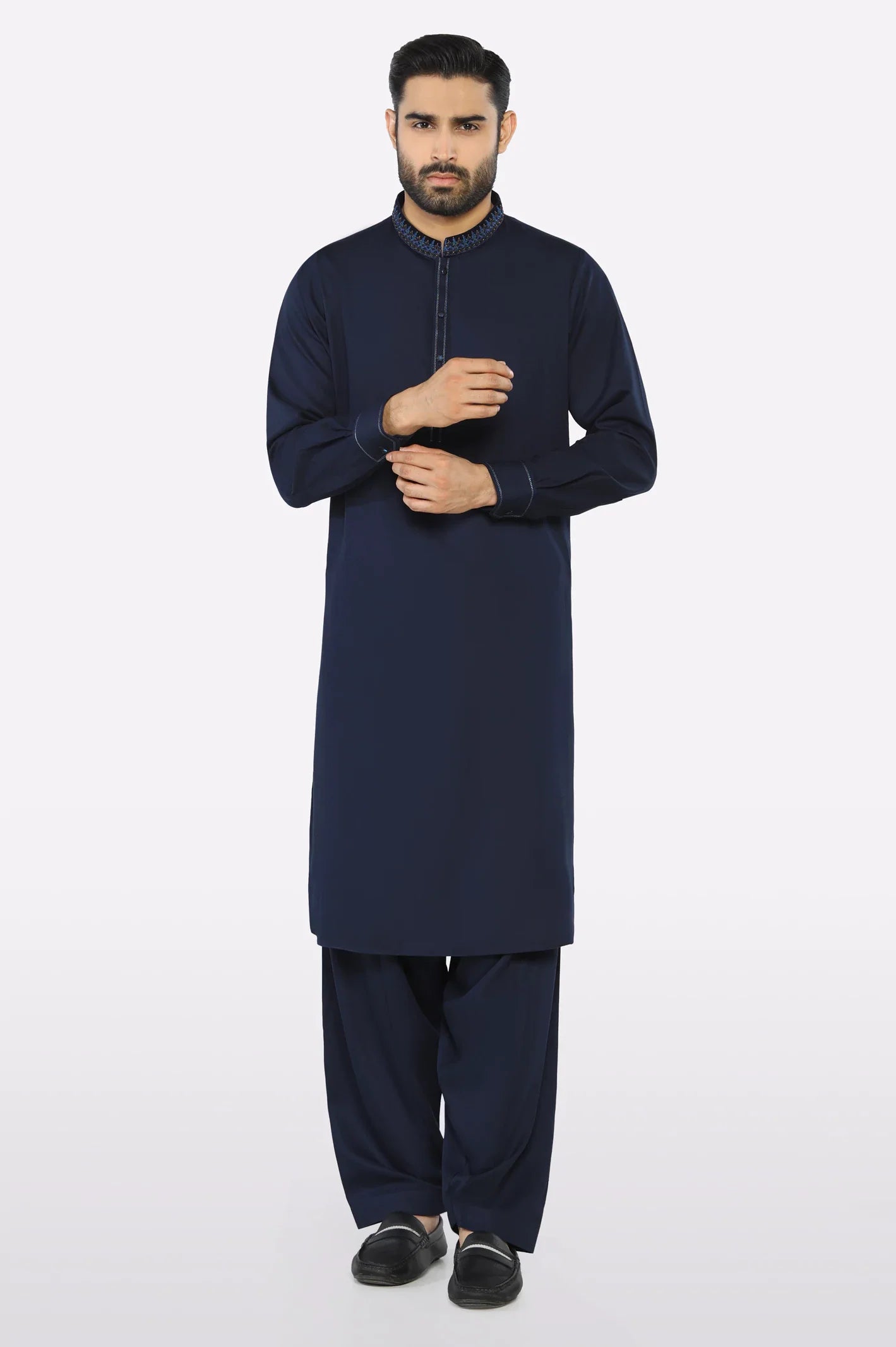 Navy Blue Wash & Wear Shalwar Kameez