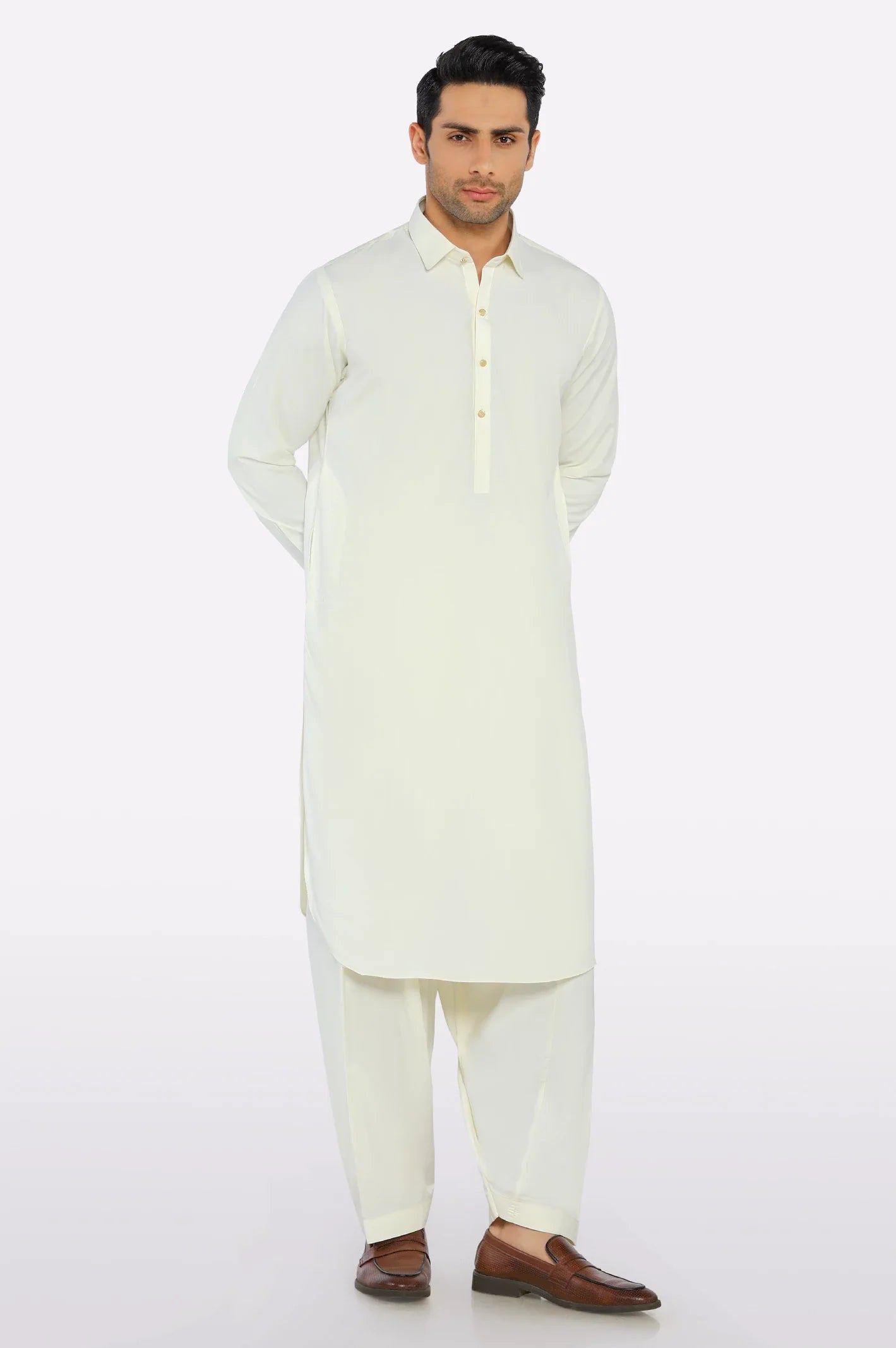 Cream Boski Shalwar Kameez