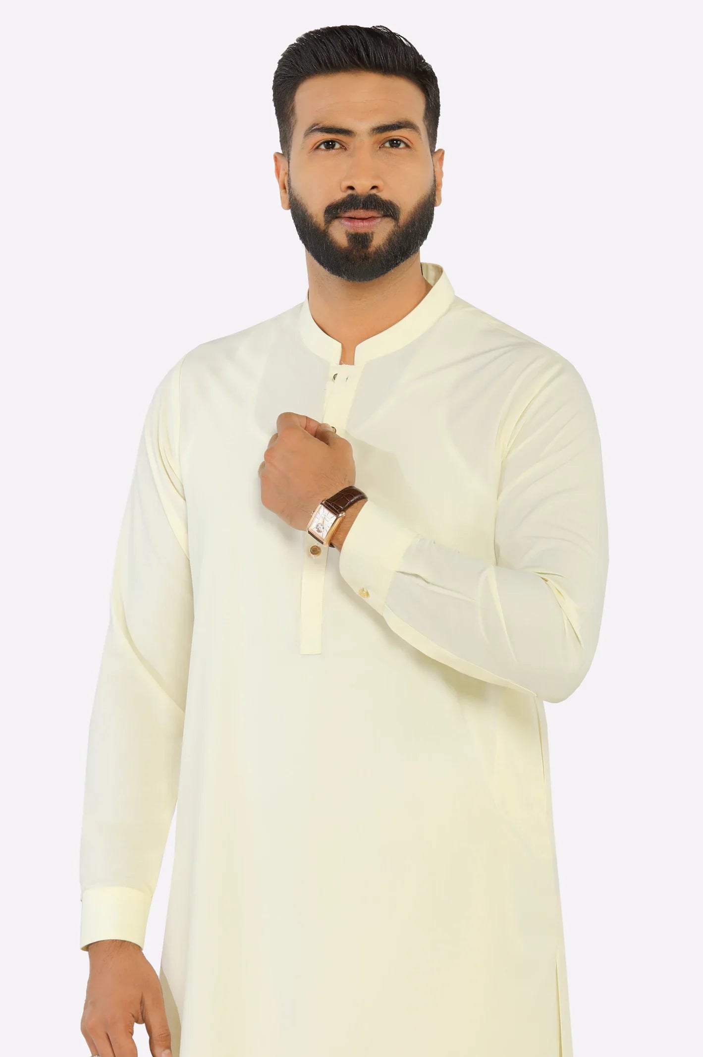 Cream Wash & Wear Shalwar Kameez
