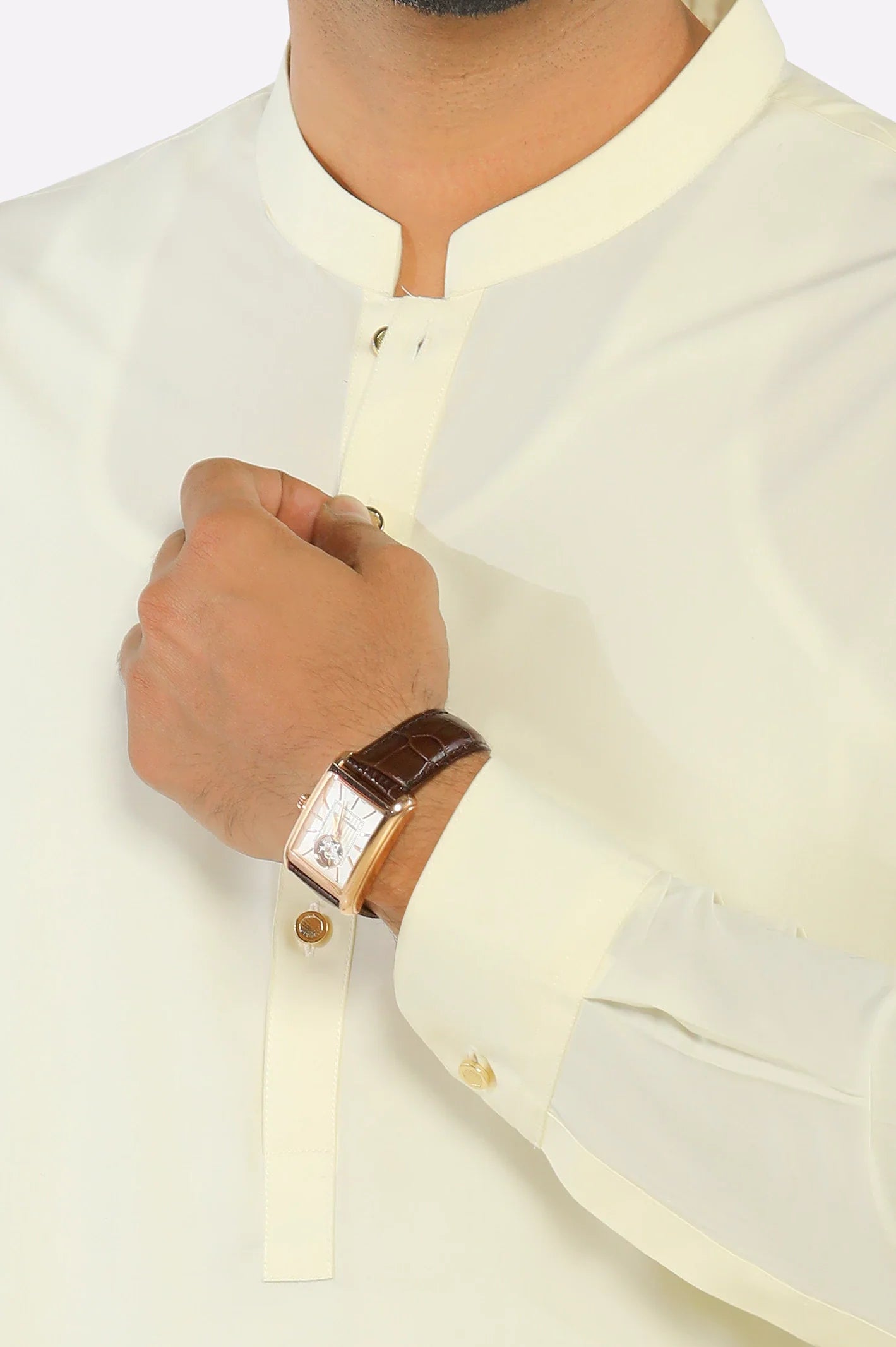 Cream Wash & Wear Shalwar Kameez