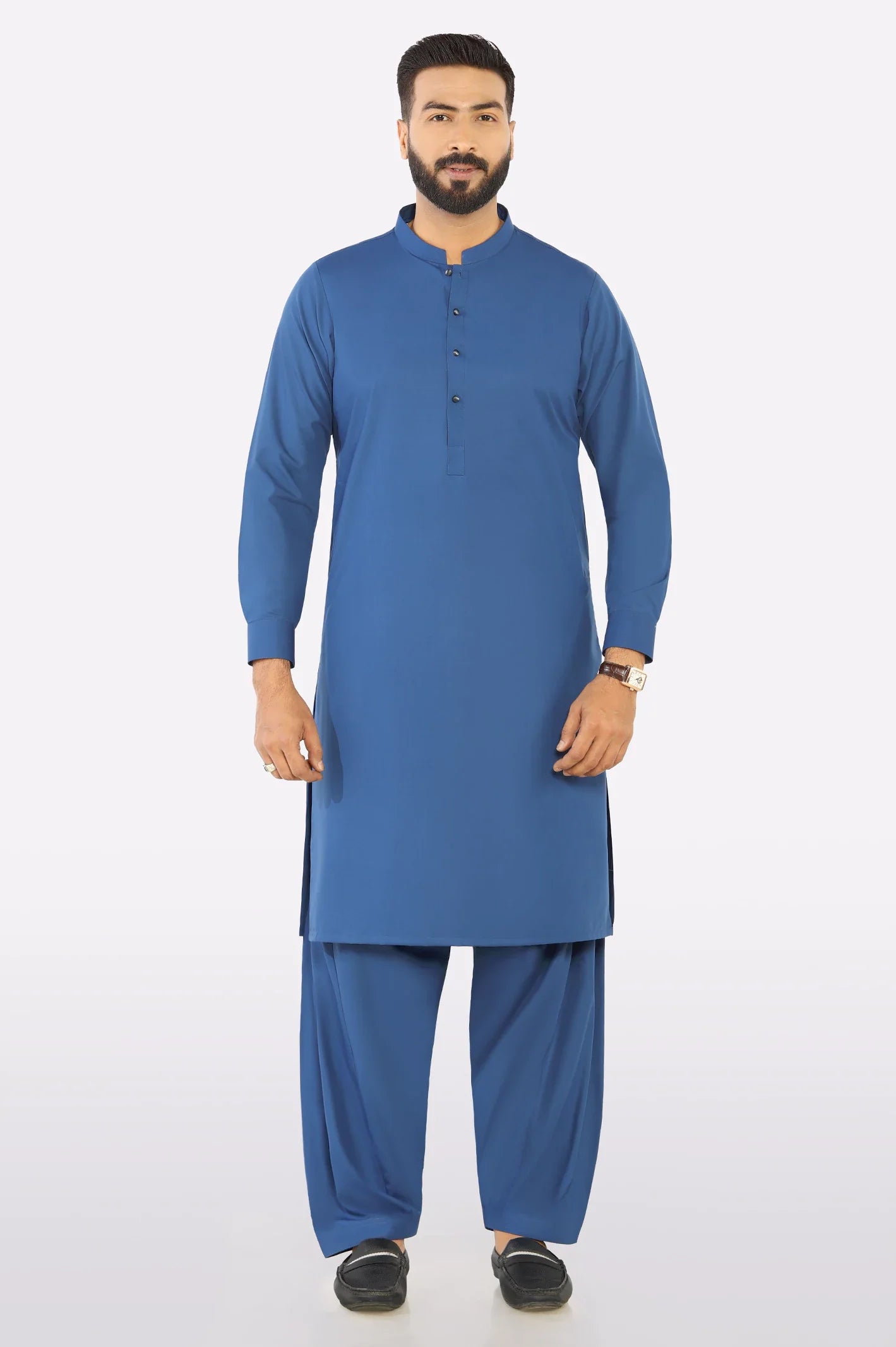 Dark Blue Wash & Wear Shalwar Kameez