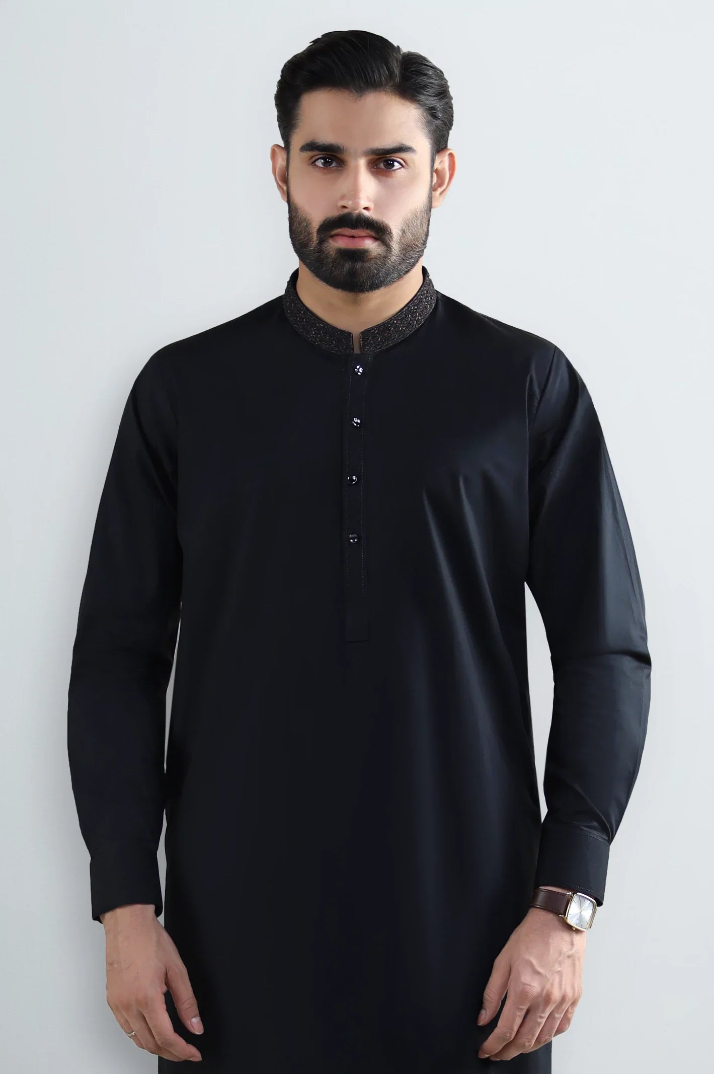 Black Cotton Shalwar Kameez