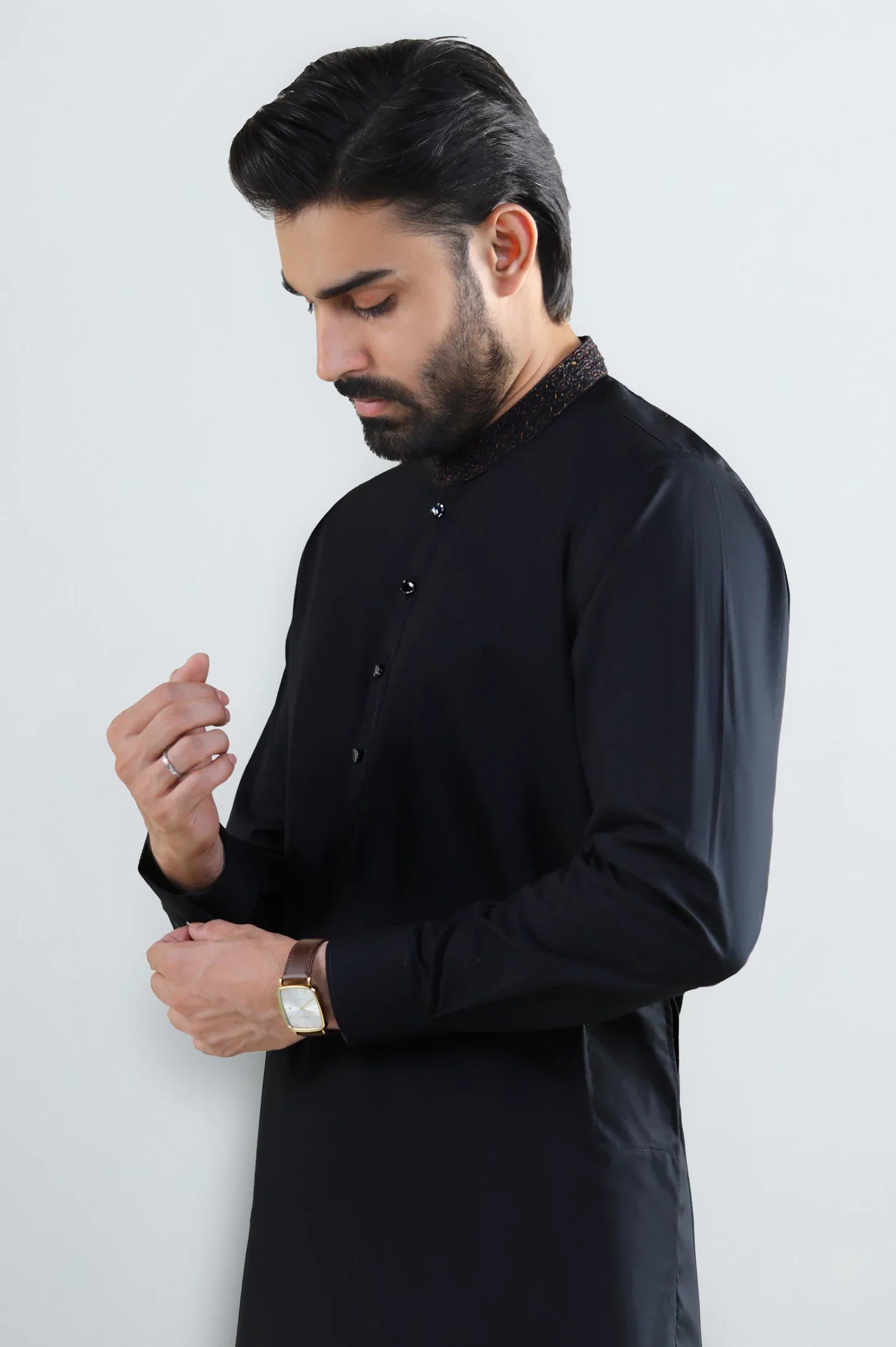 Black Cotton Shalwar Kameez