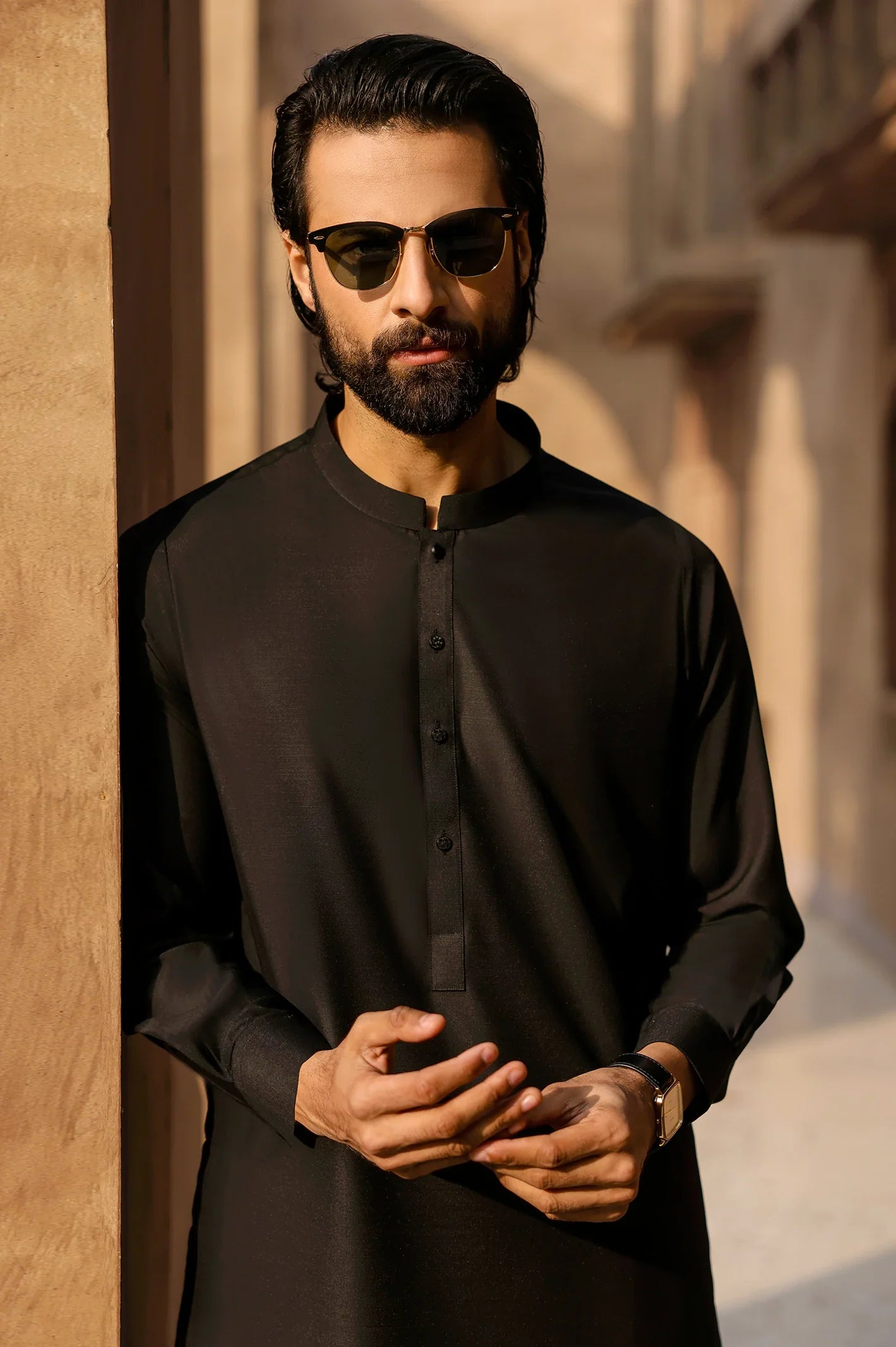 Black Wash & Wear Shalwar Kameez