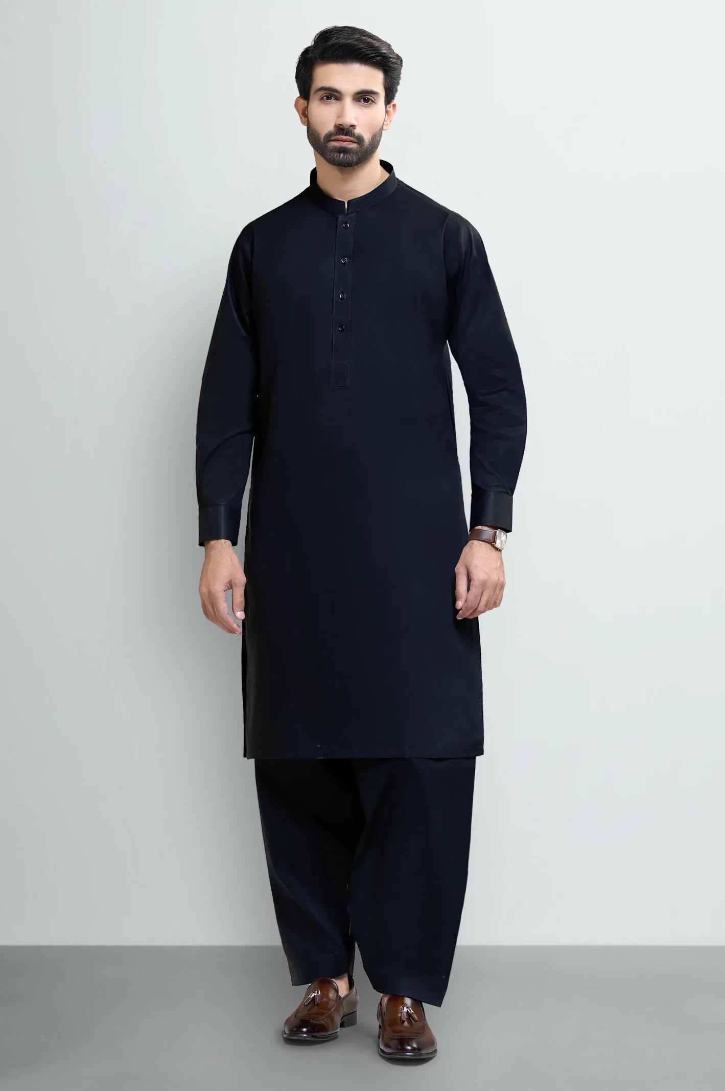 Black Cotton Shalwar Kameez