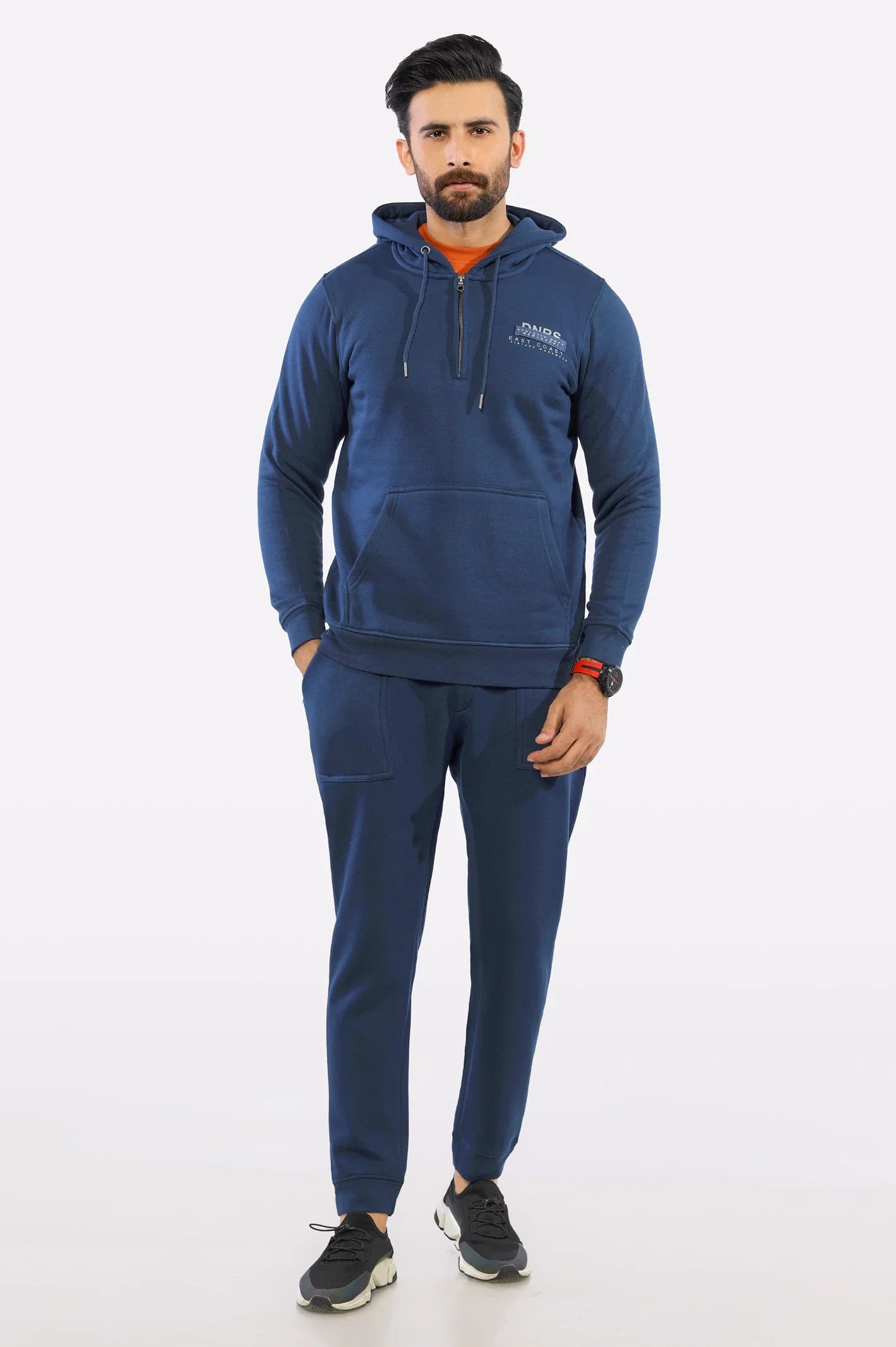 Navy Blue Basic Hoodie for Men