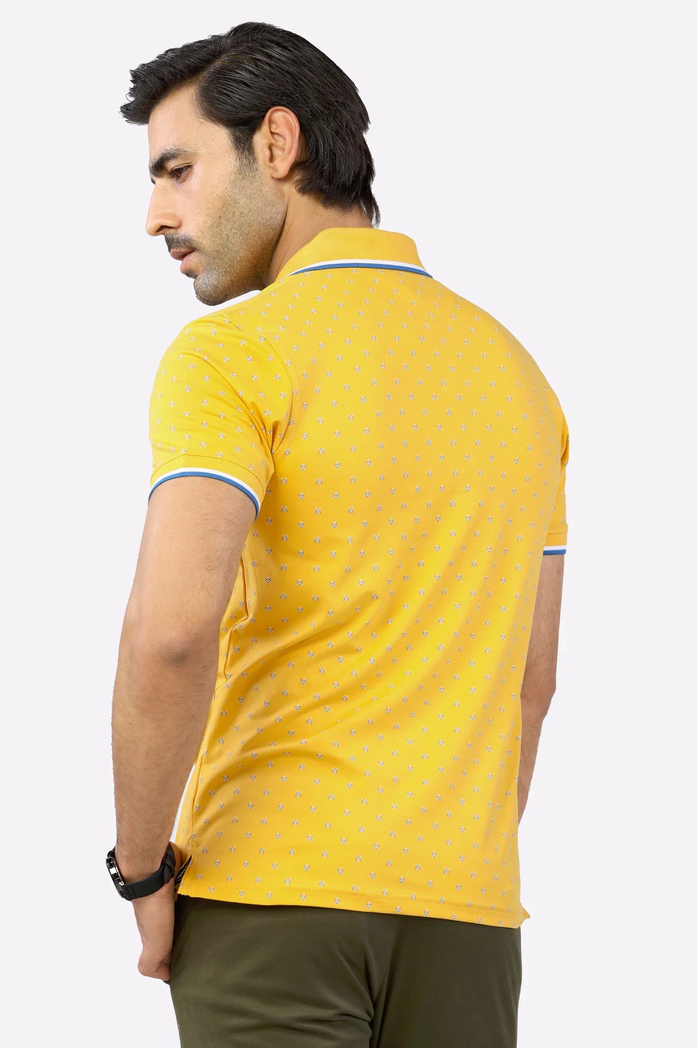 Yellow Printed Polo