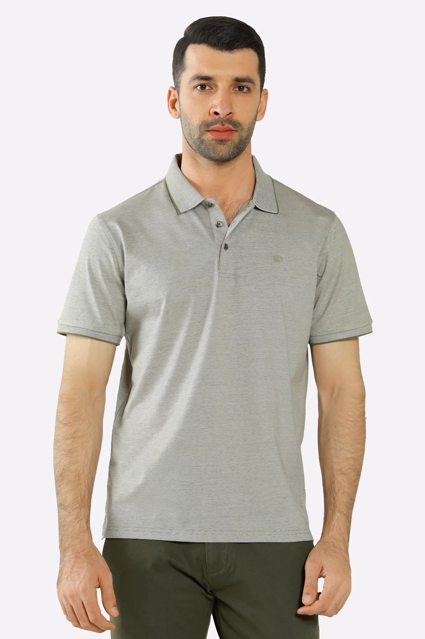 Light Green Yarn Dyed Polo
