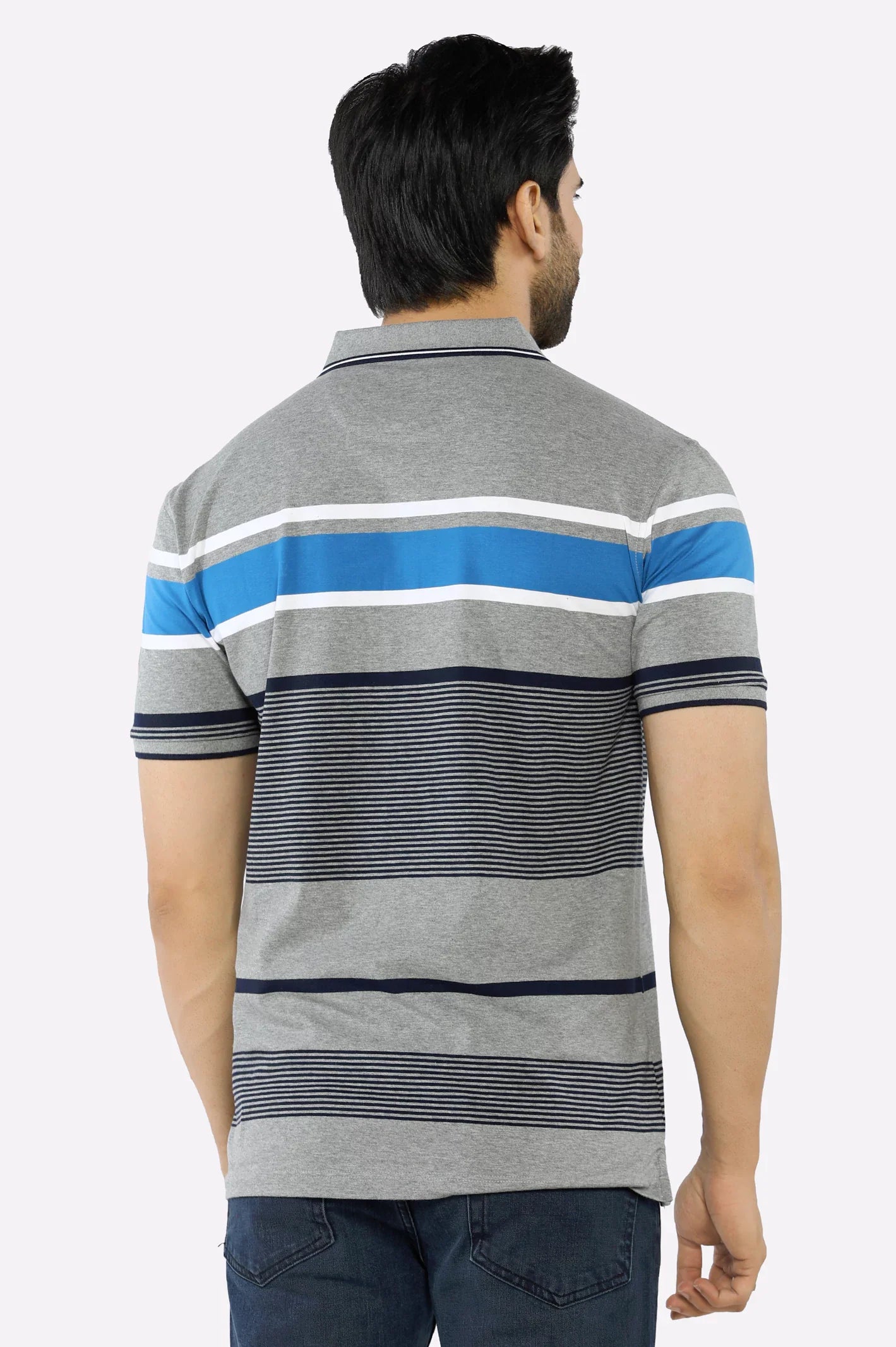 Grey Yarn Dyed Polo