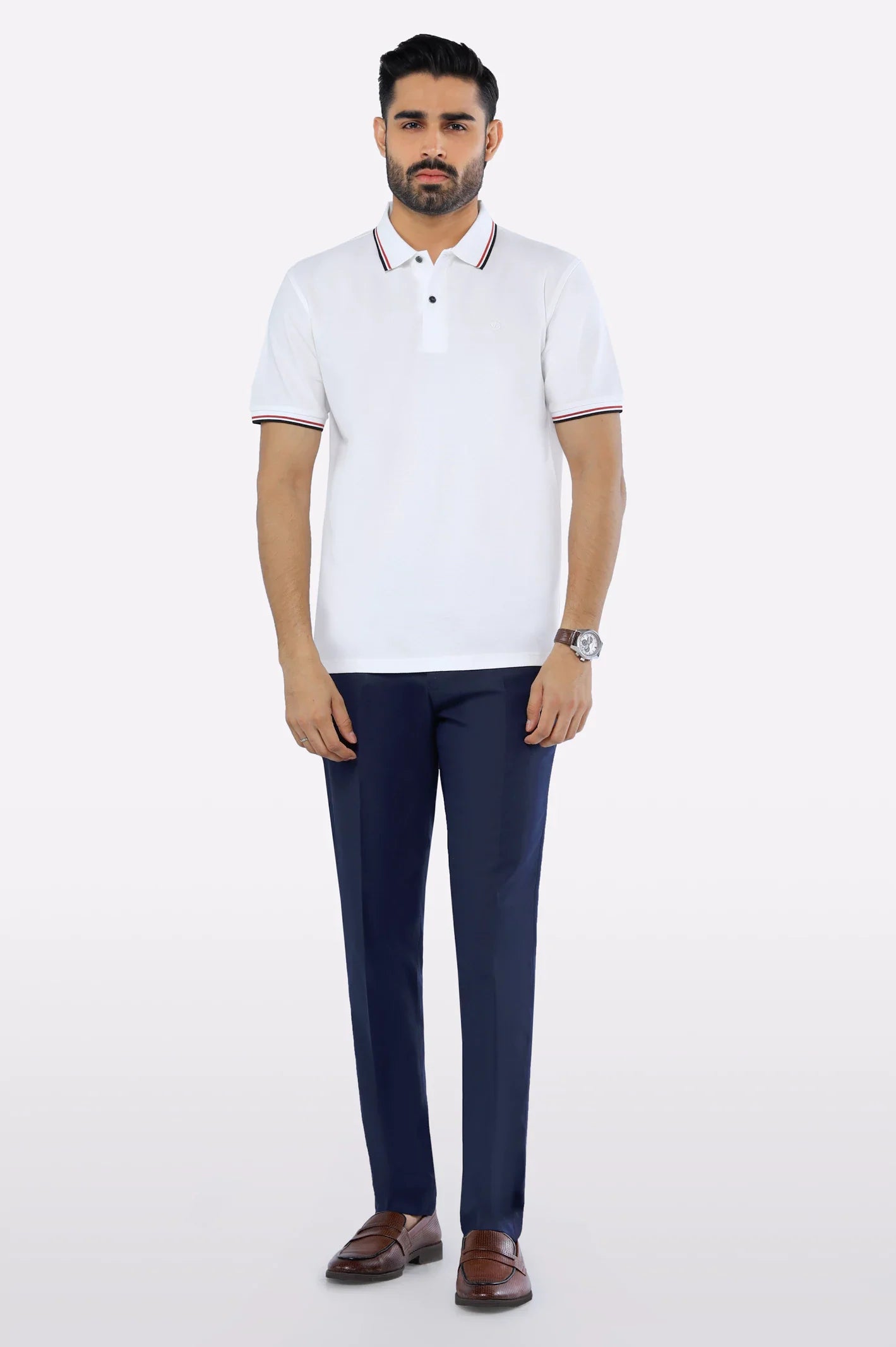White Mercerised Polo