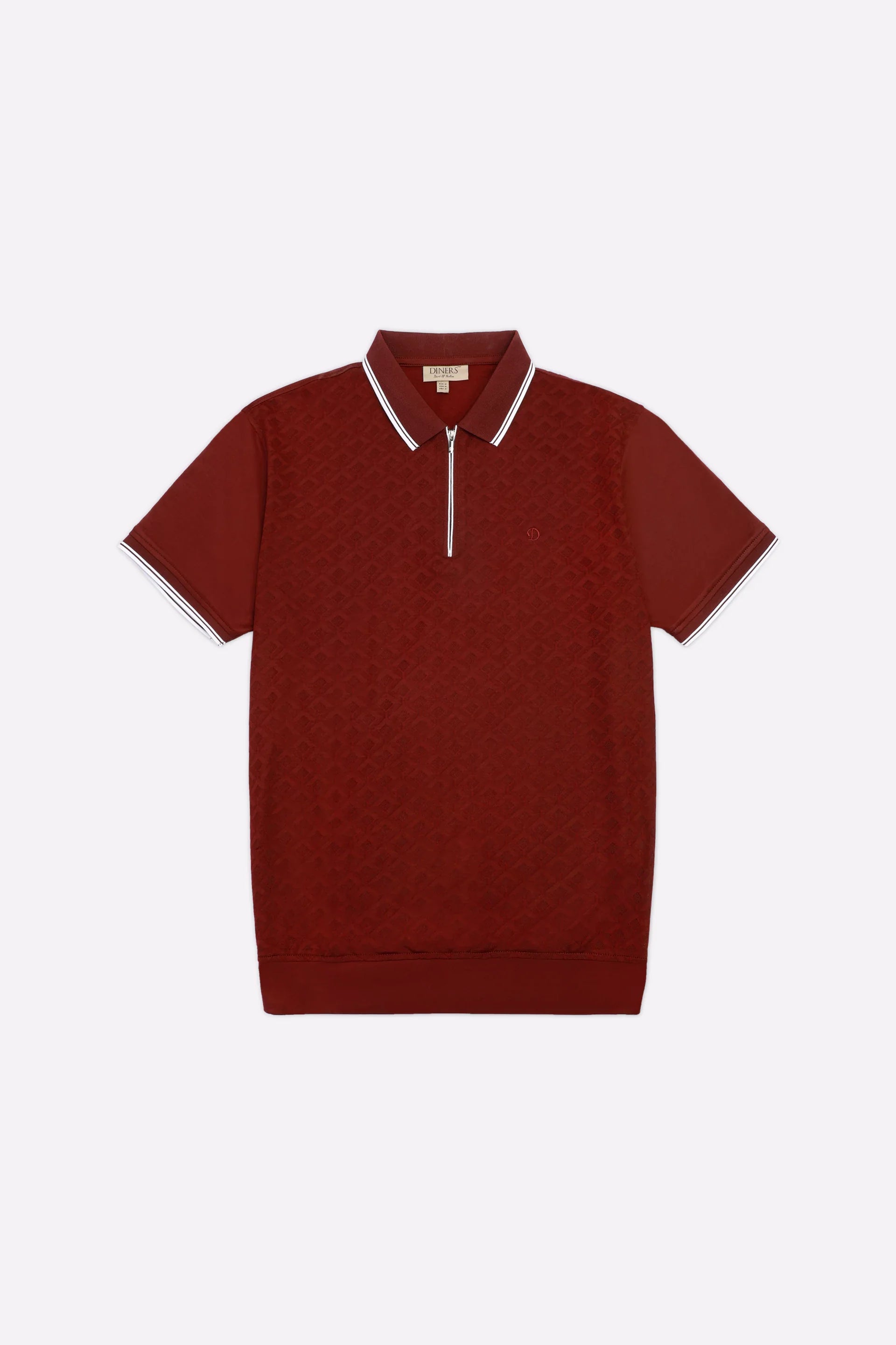 Maroon Jacquard Fashion Polo