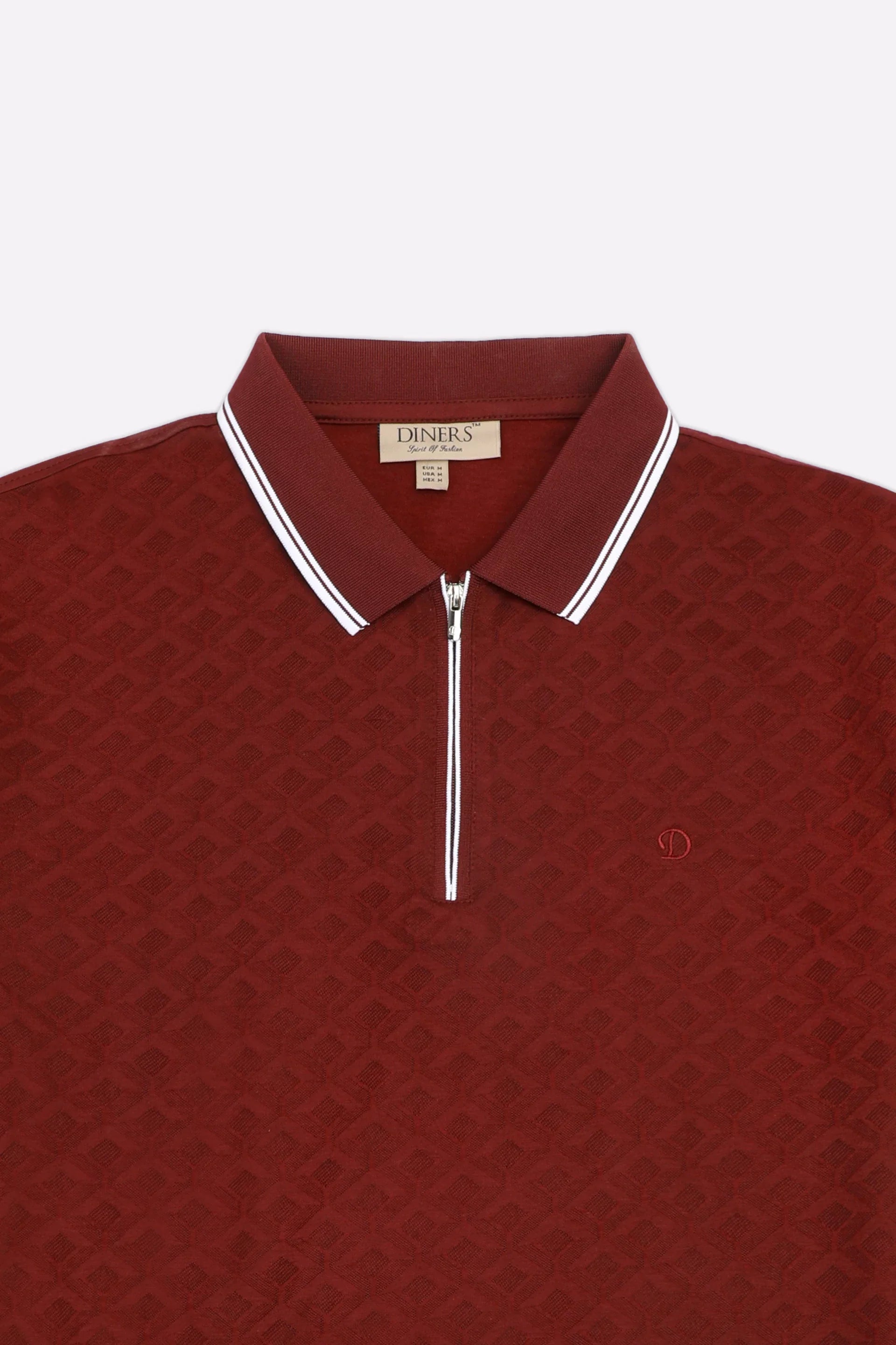 Maroon Jacquard Fashion Polo