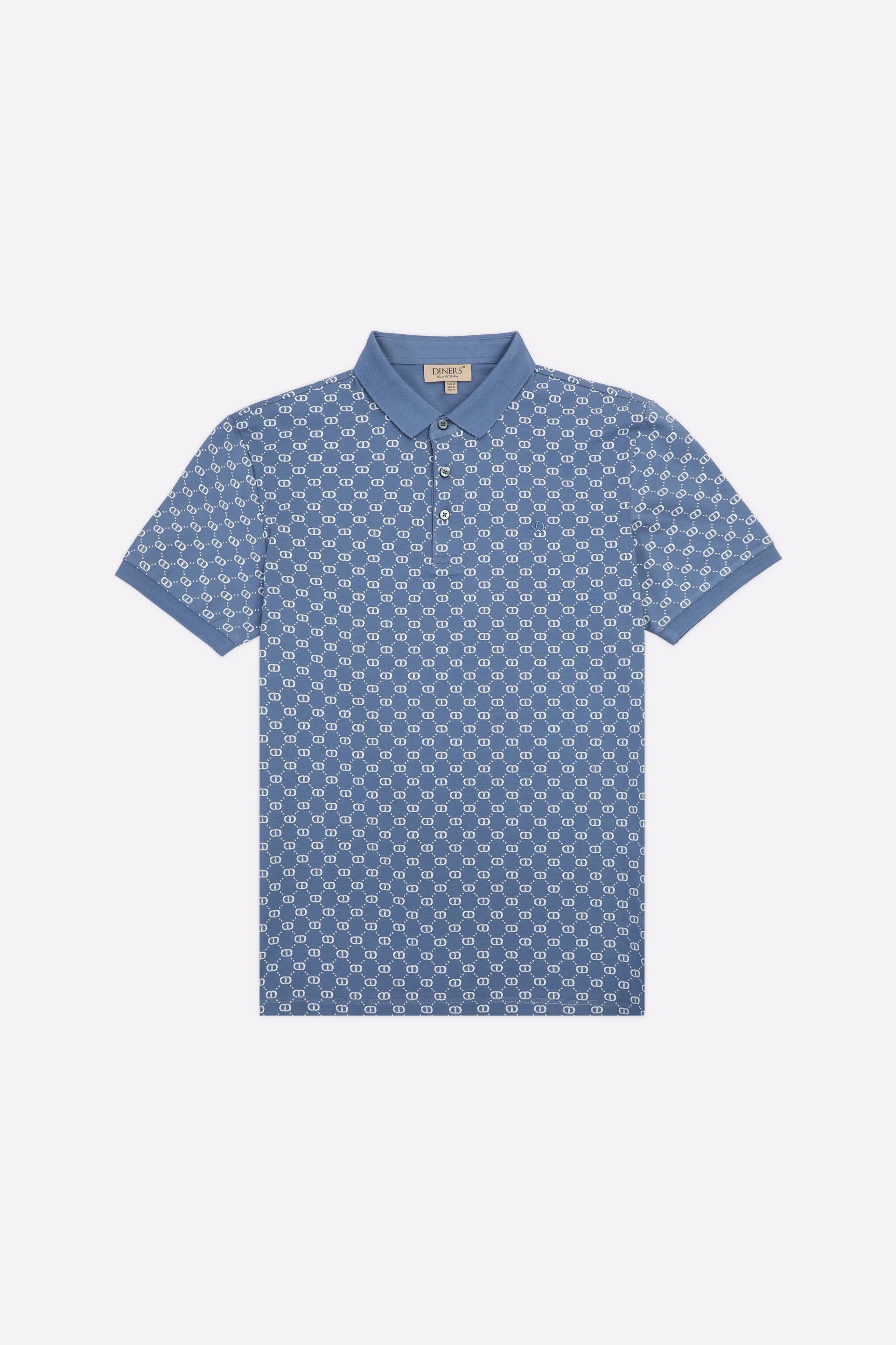 Blue Printed Polo