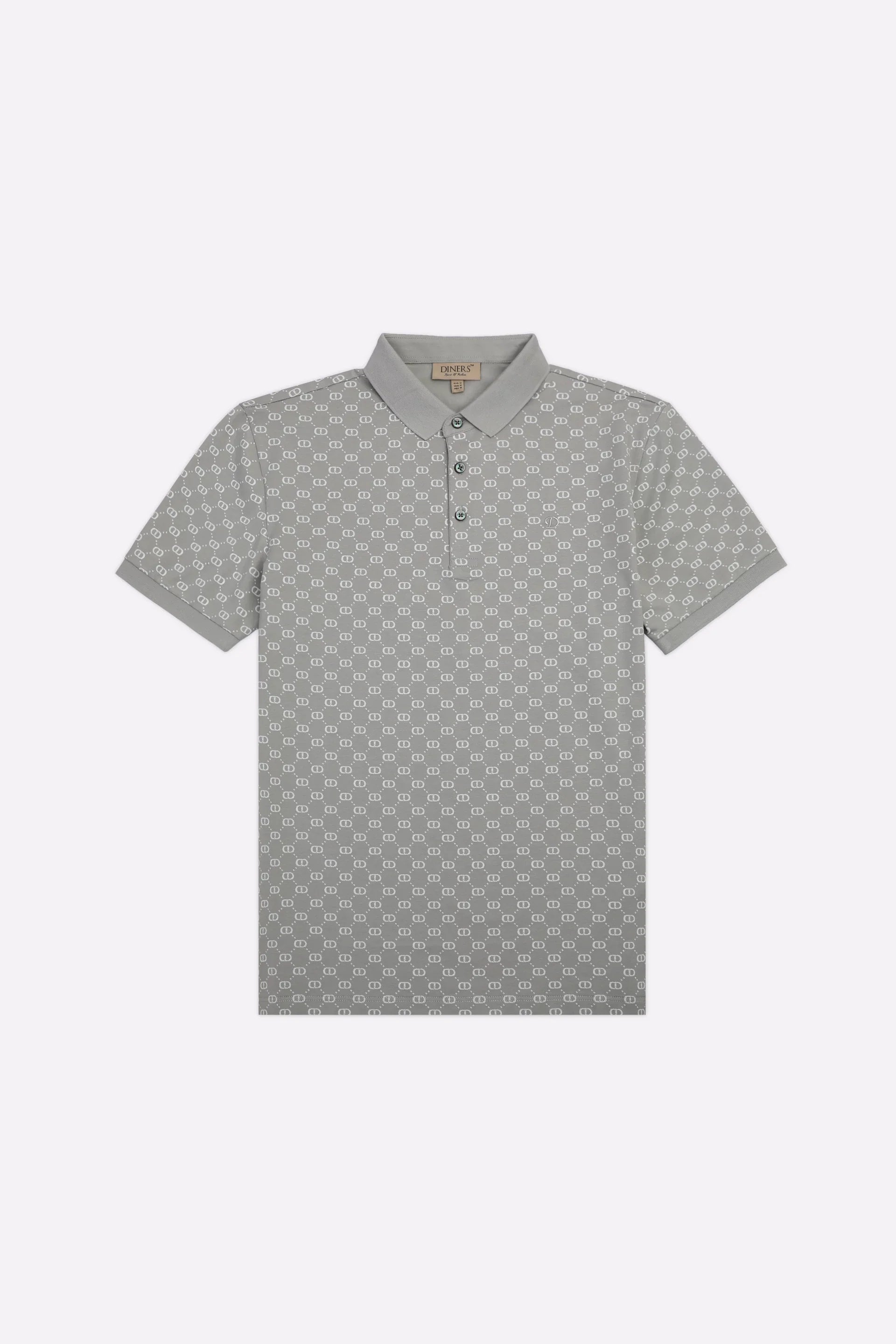 Grey Printed Polo