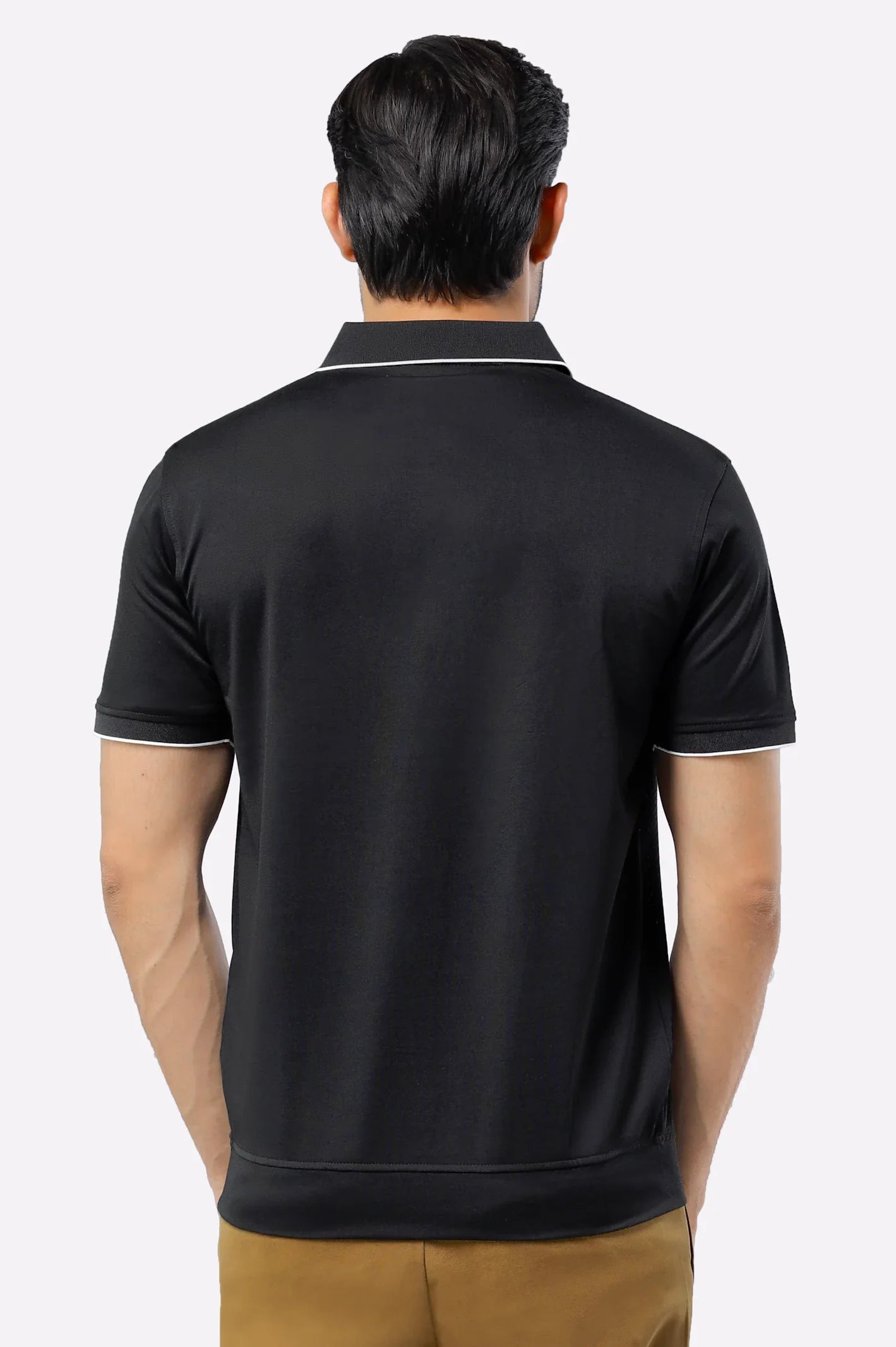 Black Mercerized Polo