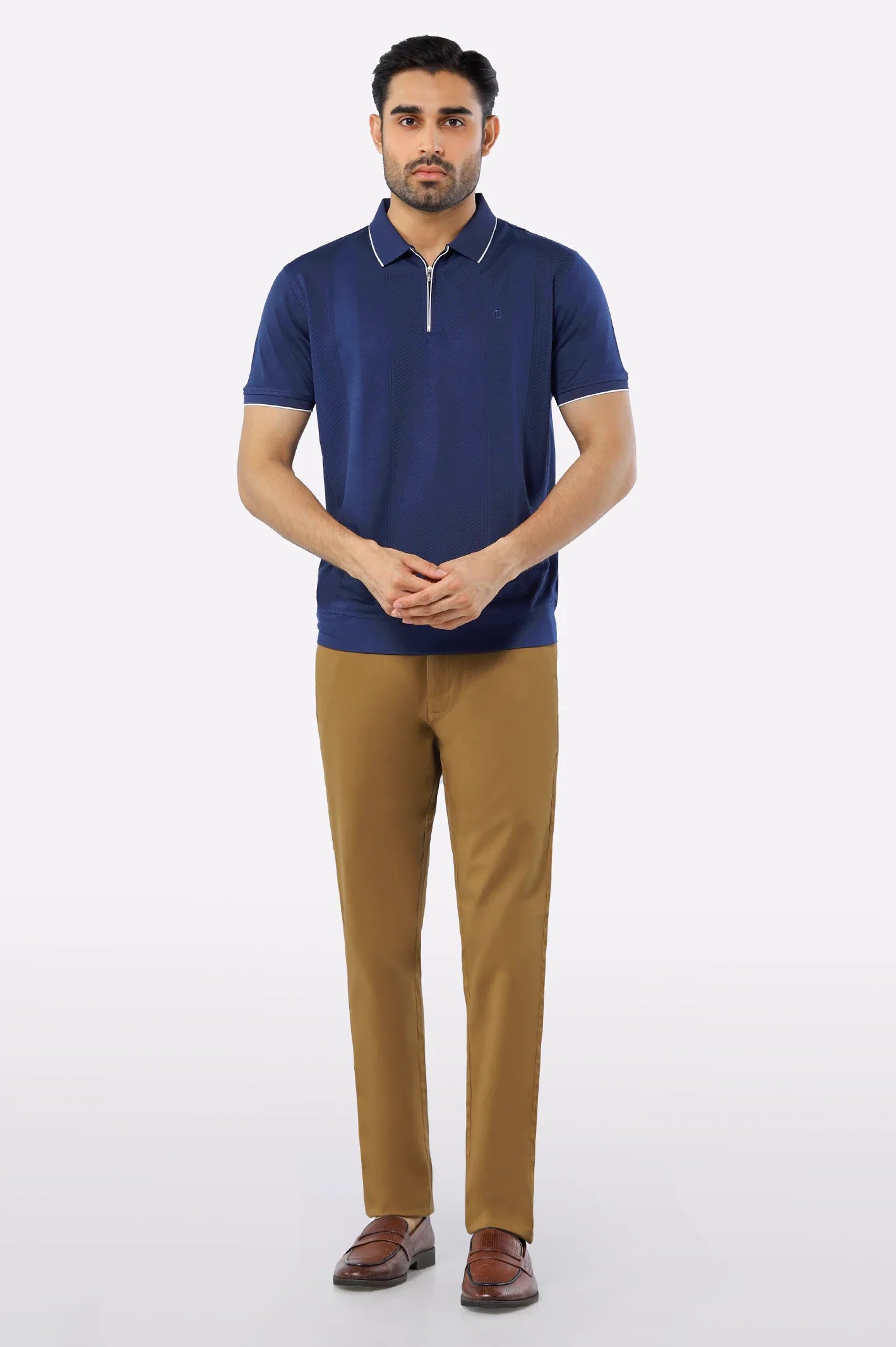 Navy Blue Mercerized Polo