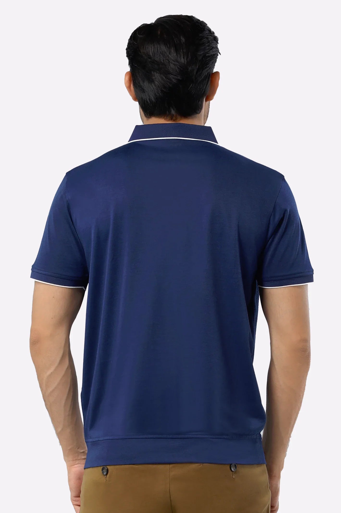 Navy Blue Mercerized Polo