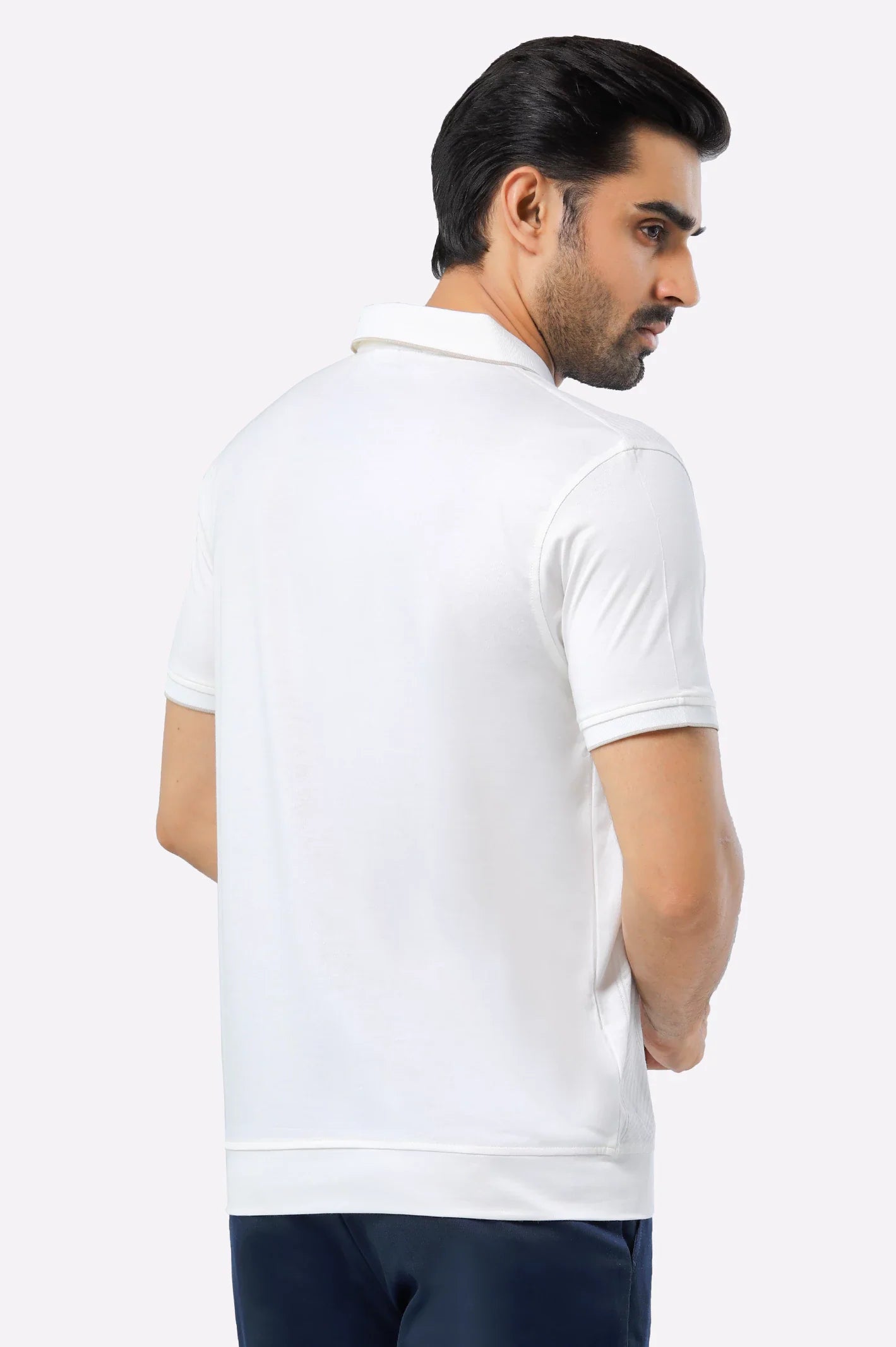 White Mercerized Polo