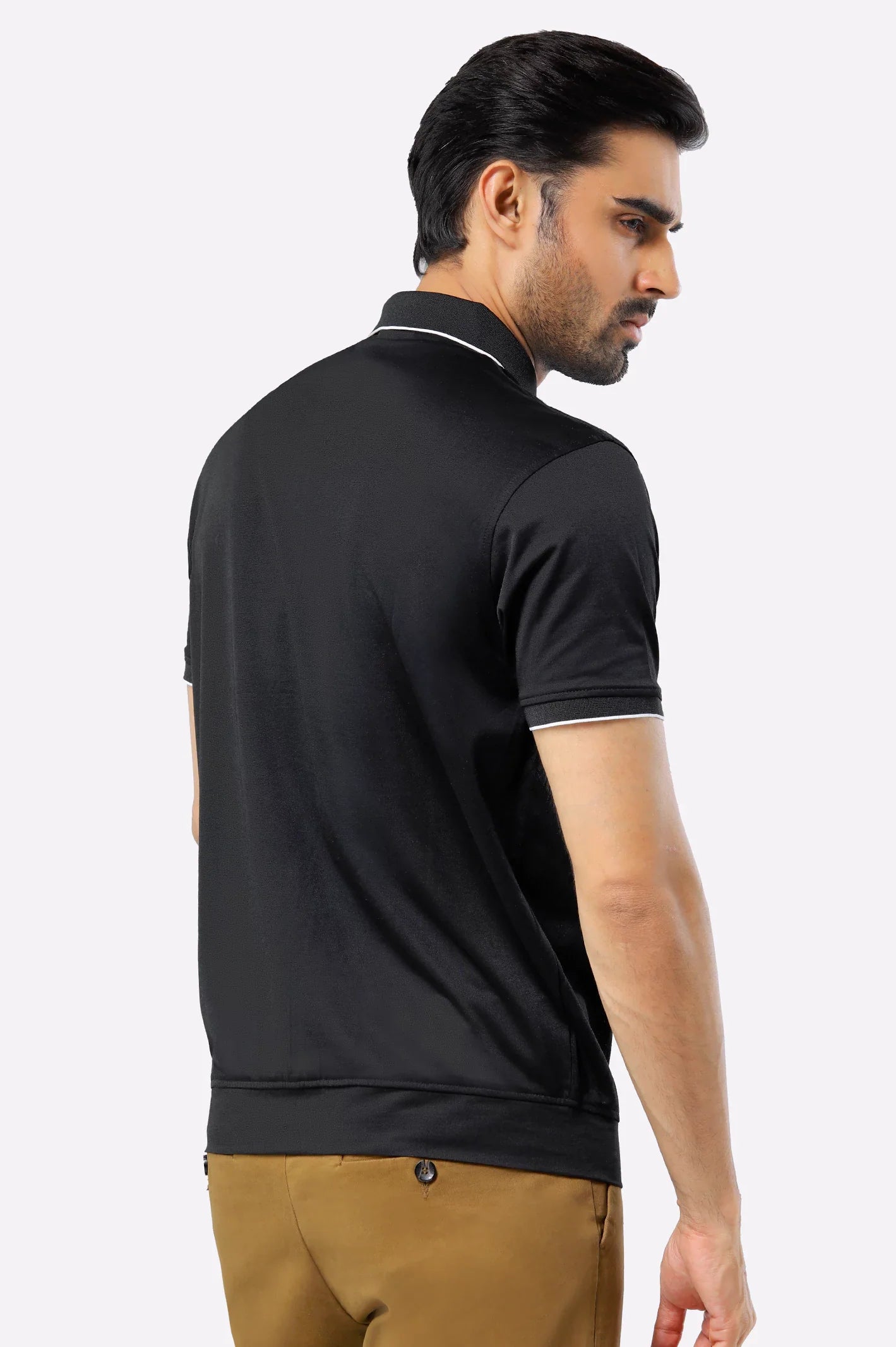 Black Mercerized Polo