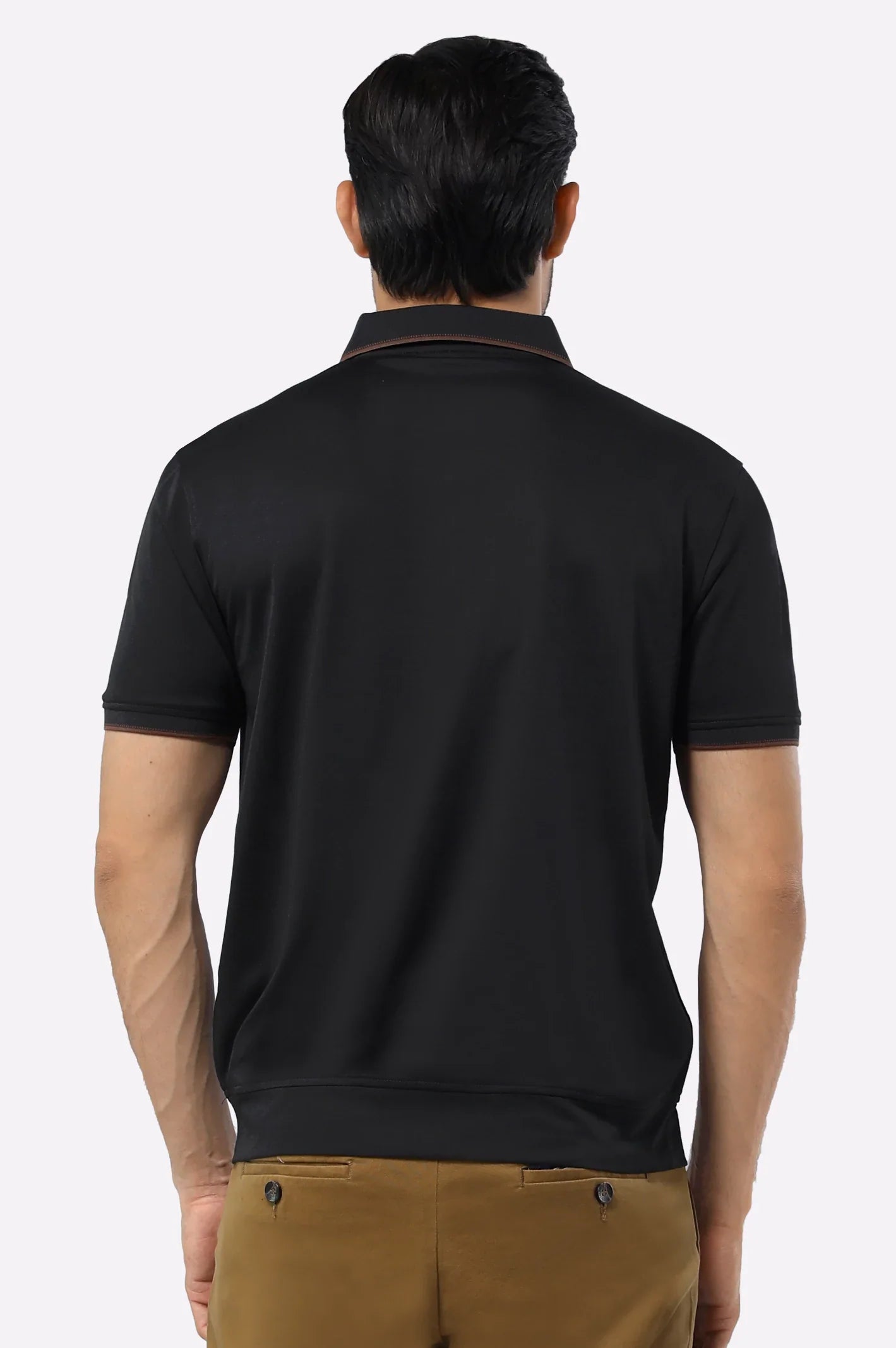 Black Mercerized Polo
