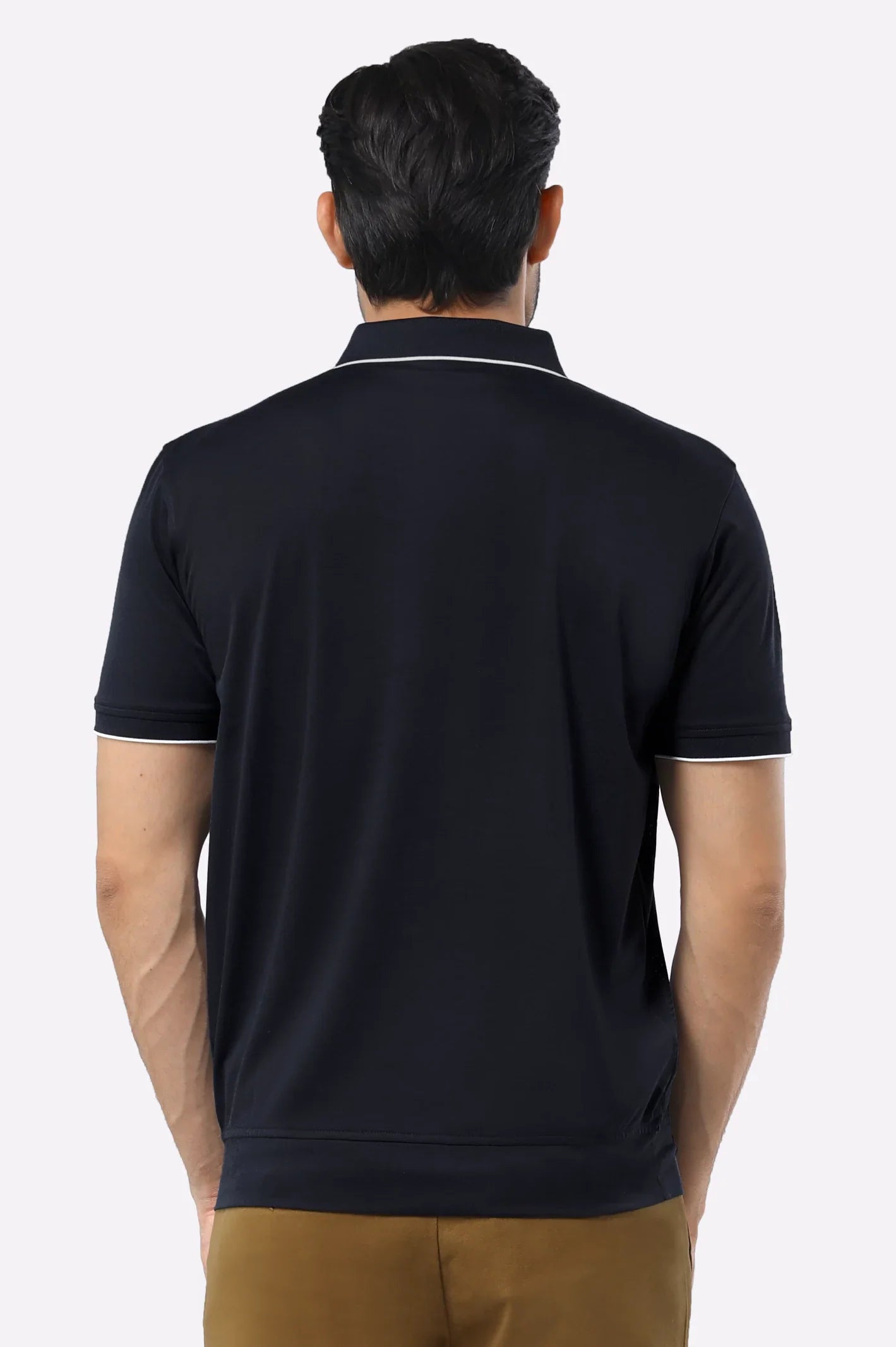 Black Mercerized Polo