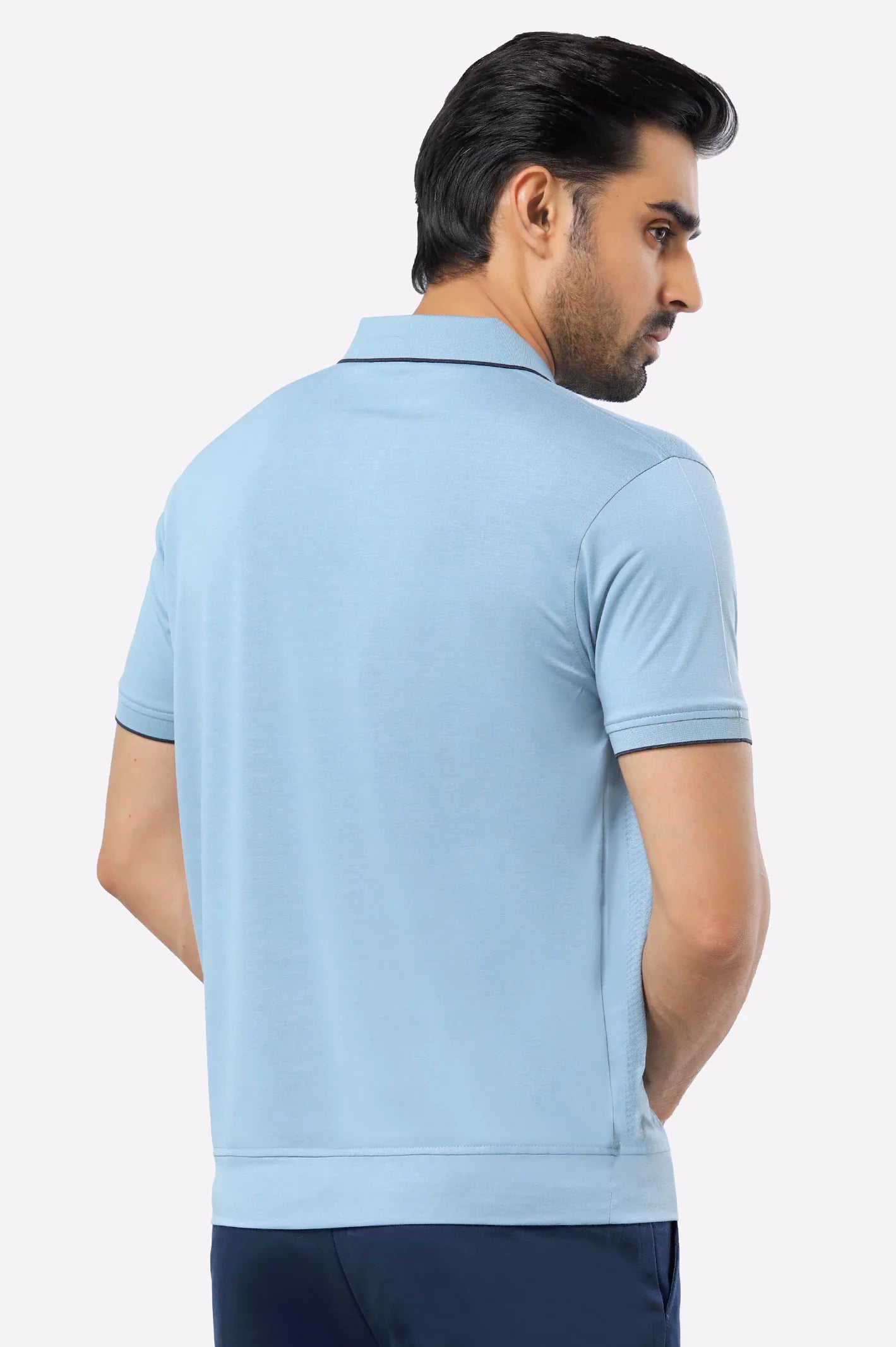 Blue Mercerized Polo