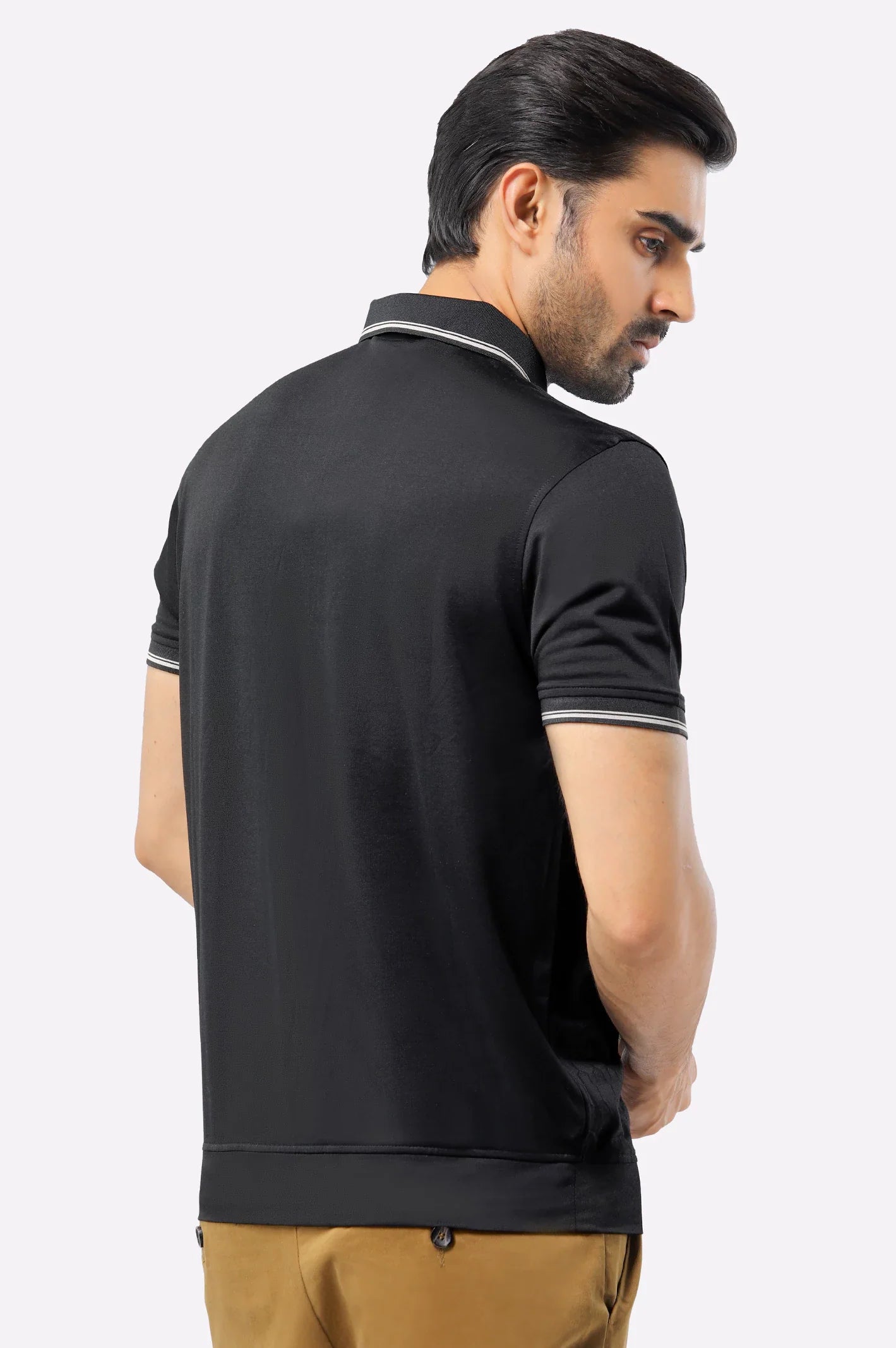 Black Mercerized Polo