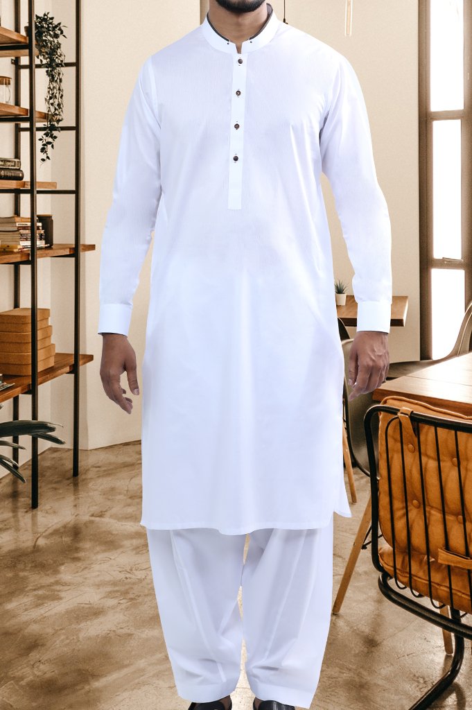 Formal Shalwar Suit for Man EG2649-White - Diners