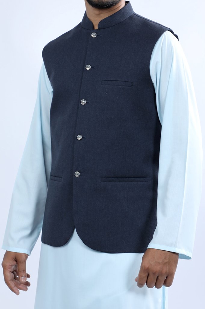 Waist coat For Men-GA3372-D-Grey