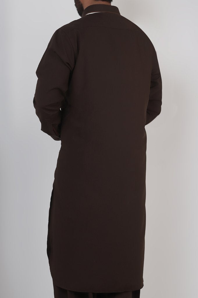 Formal Shalwar Suit for Men SKU: EG2748-L-Brown - Diners