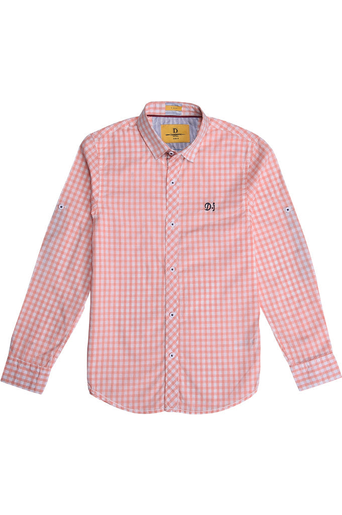Boys Casual Shirt SKU: KBB 0241 Peach - Diners