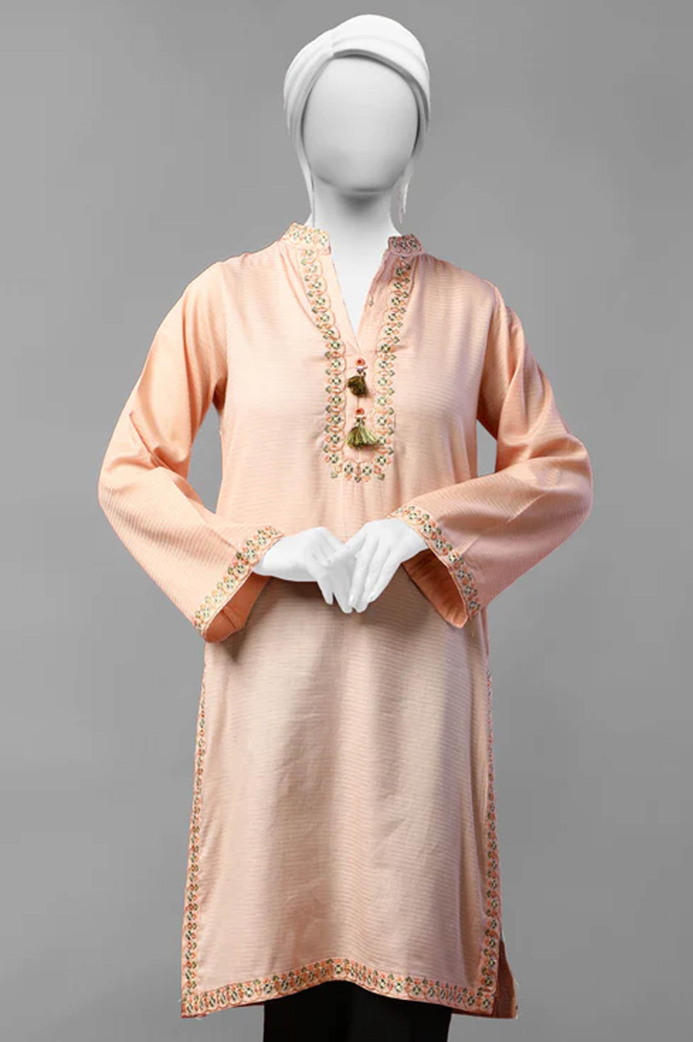 Dobby Peach Kurti - Diners