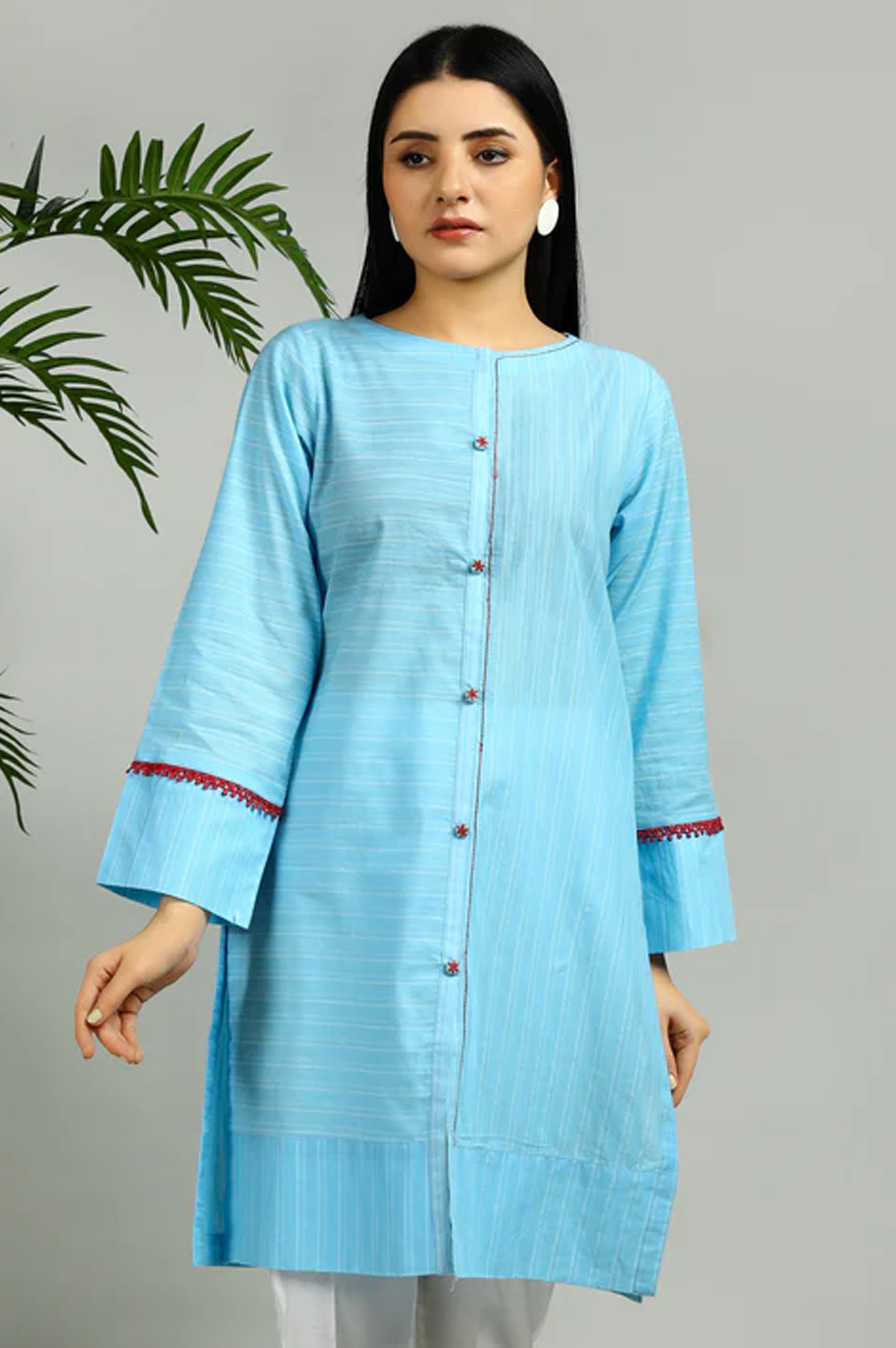 Yarn Dyed Blue Kurti - Diners