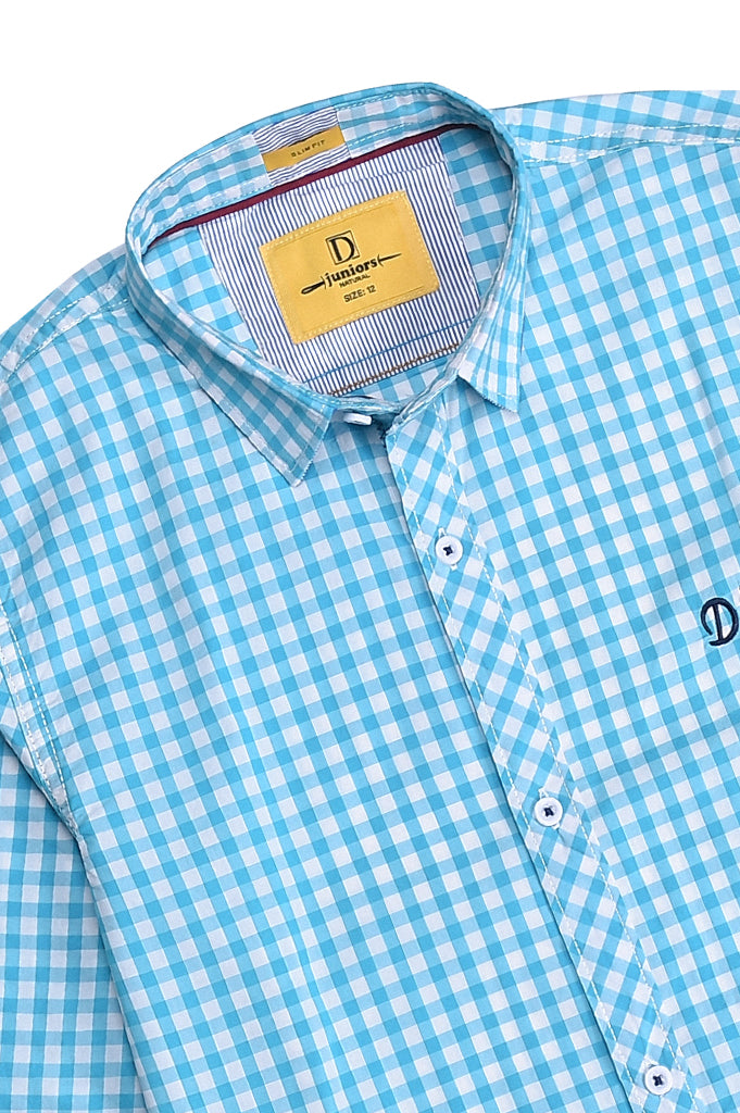 Boys Casual Shirt SKU: KBB 0241 AQUA - Diners