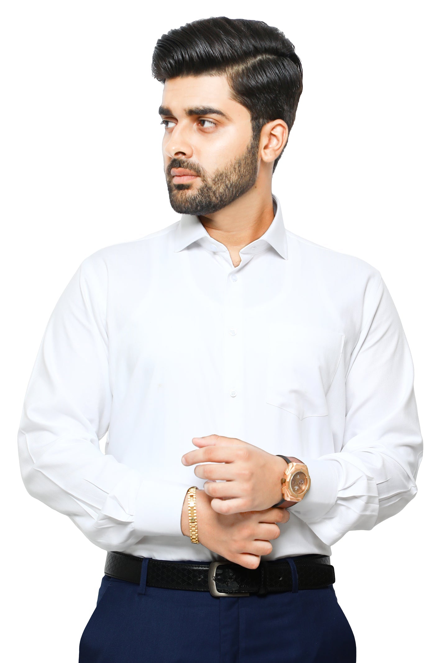 Formal Man Shirt in White SKU: AB19371-WHITE - Diners